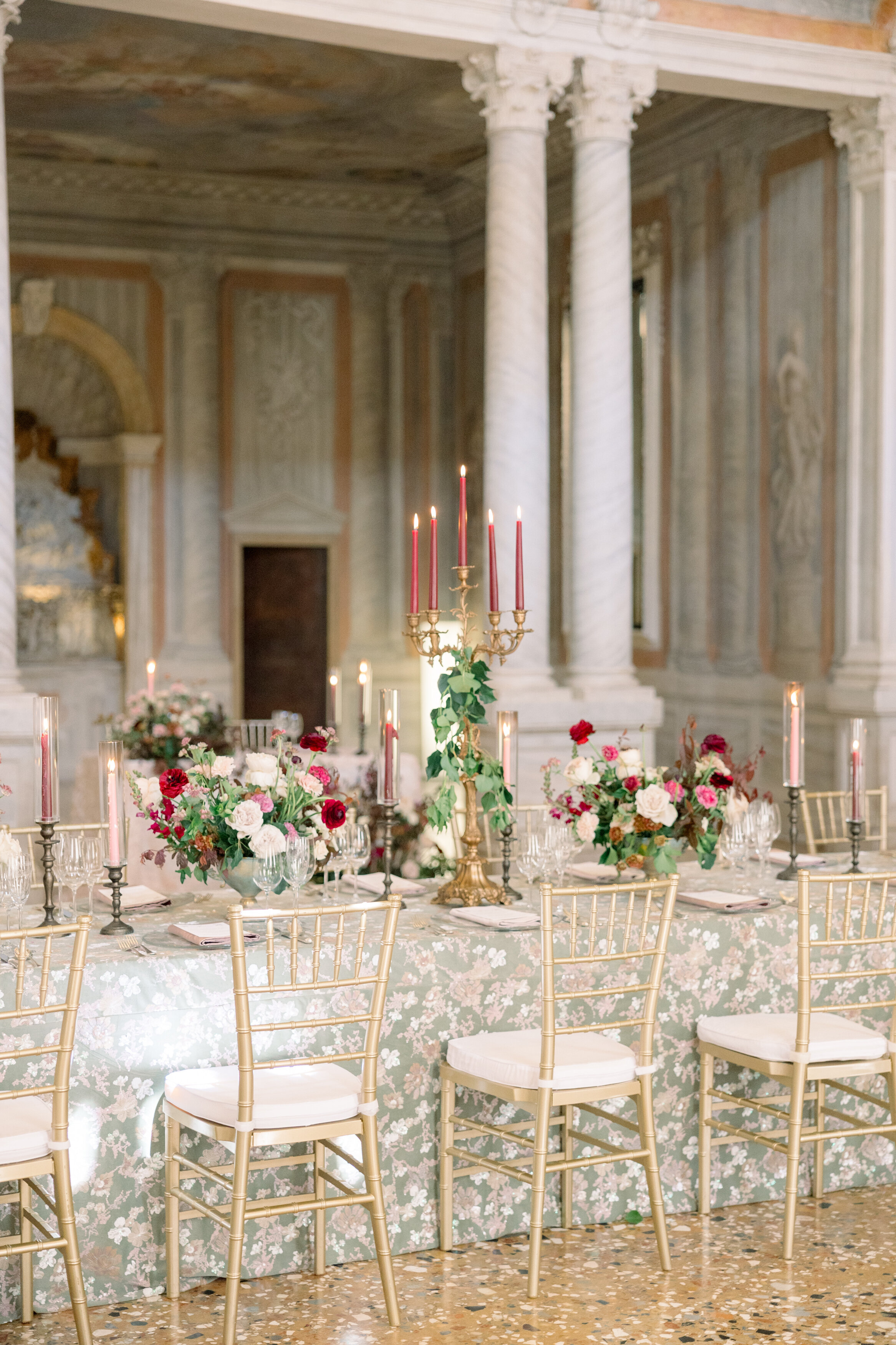 Wedding and Elopement Photographer, table setting in the reception hall