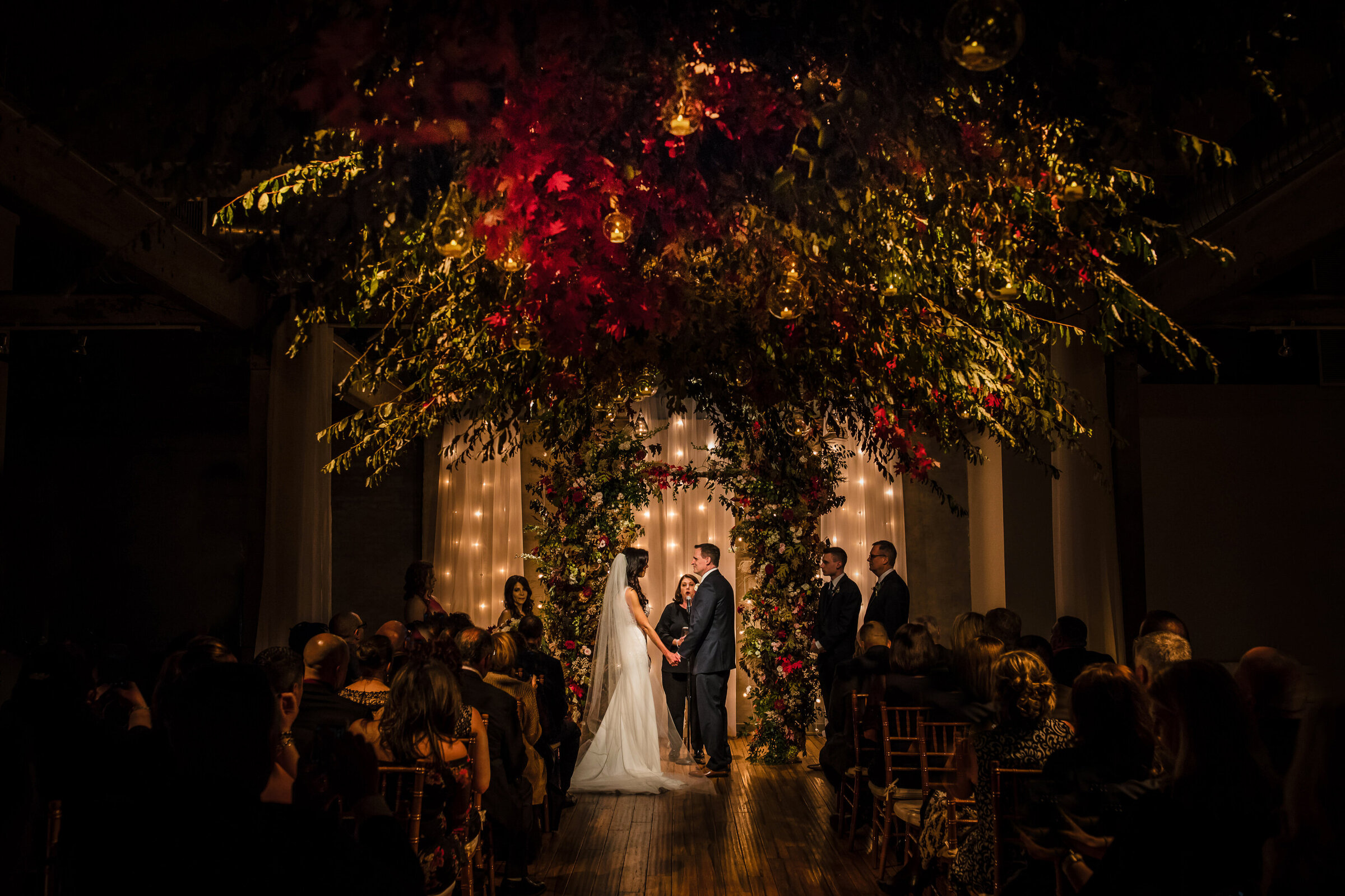 Stunning floral decor at Front and Palmer wedding ceremony