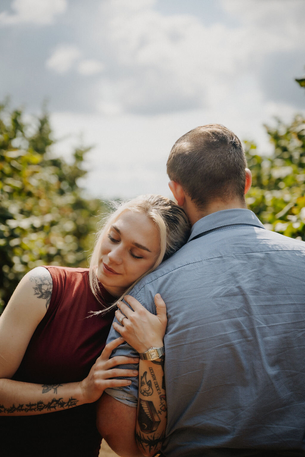 engagement photo session in wineary
