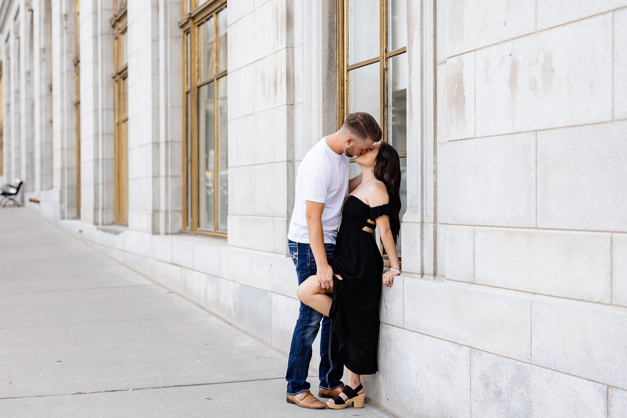Engagement session in downtown Tulsa oklahoma