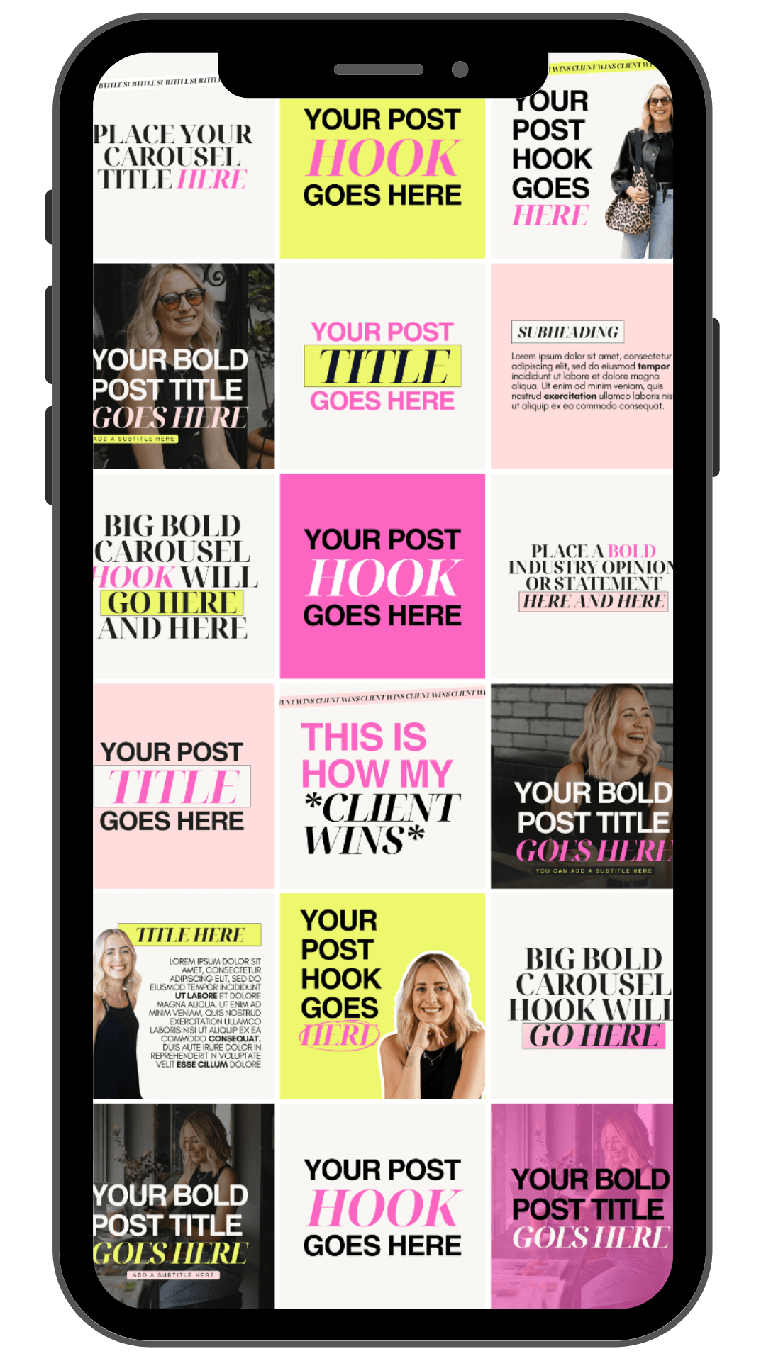 Feed mock up templates