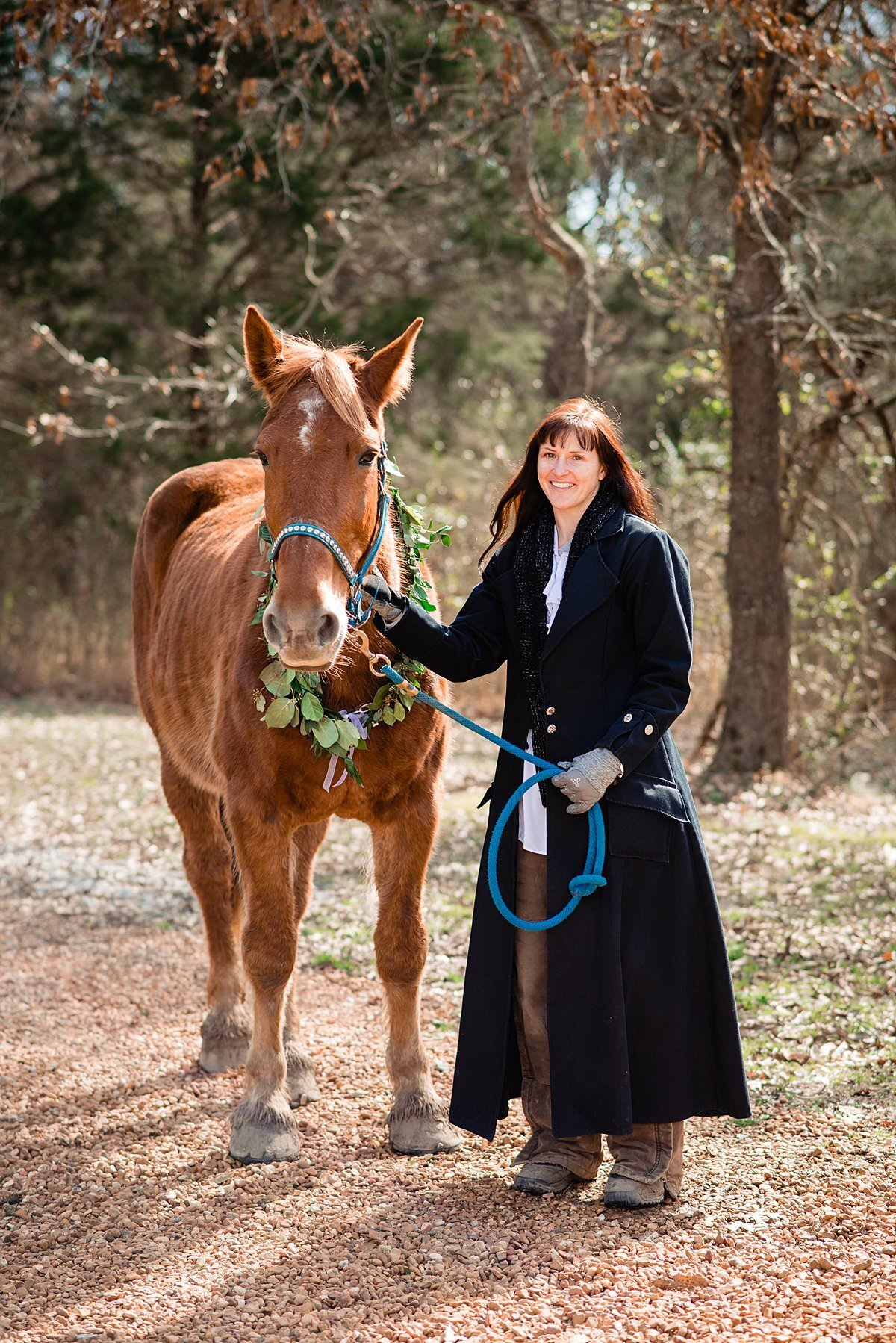 Equestrian Branding Photoshoot of trainer and her horse at Grace Valley Farm