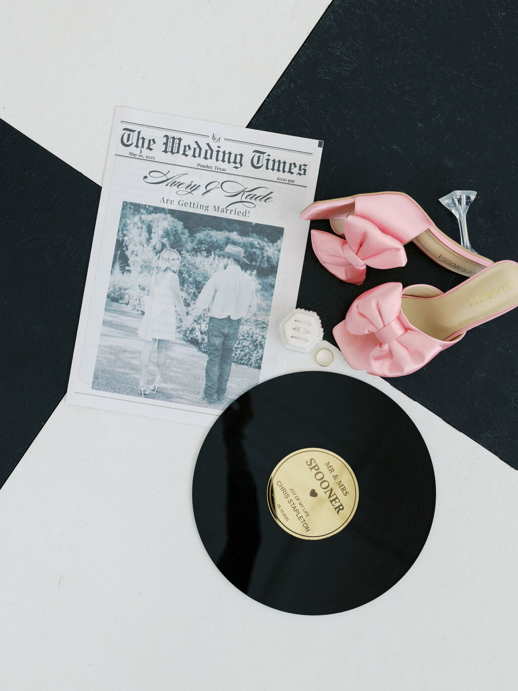 Record and wedding newspaper