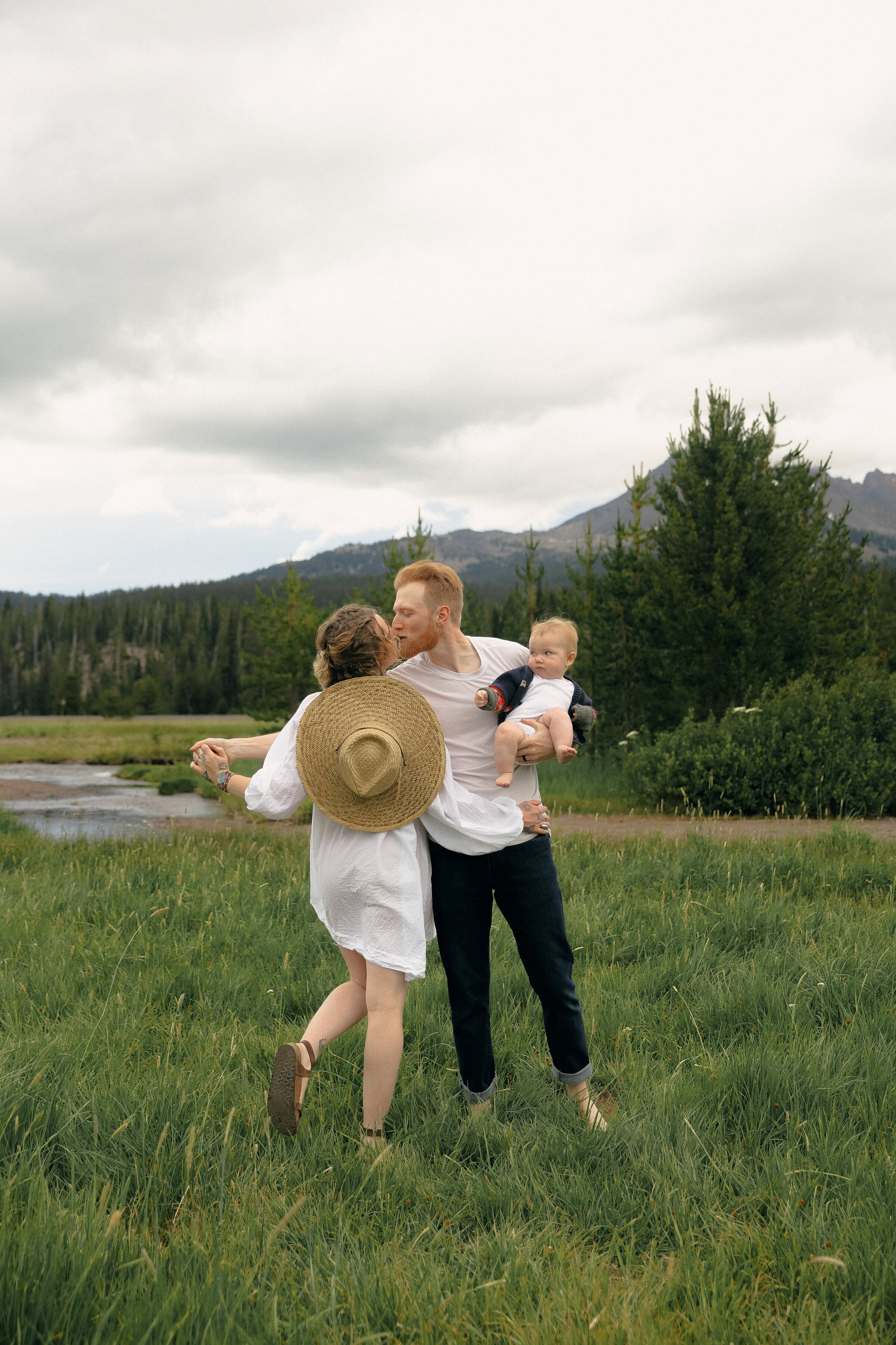 Black and White Wedding Photo – Oregon Bride and Groom Kiss in Motion