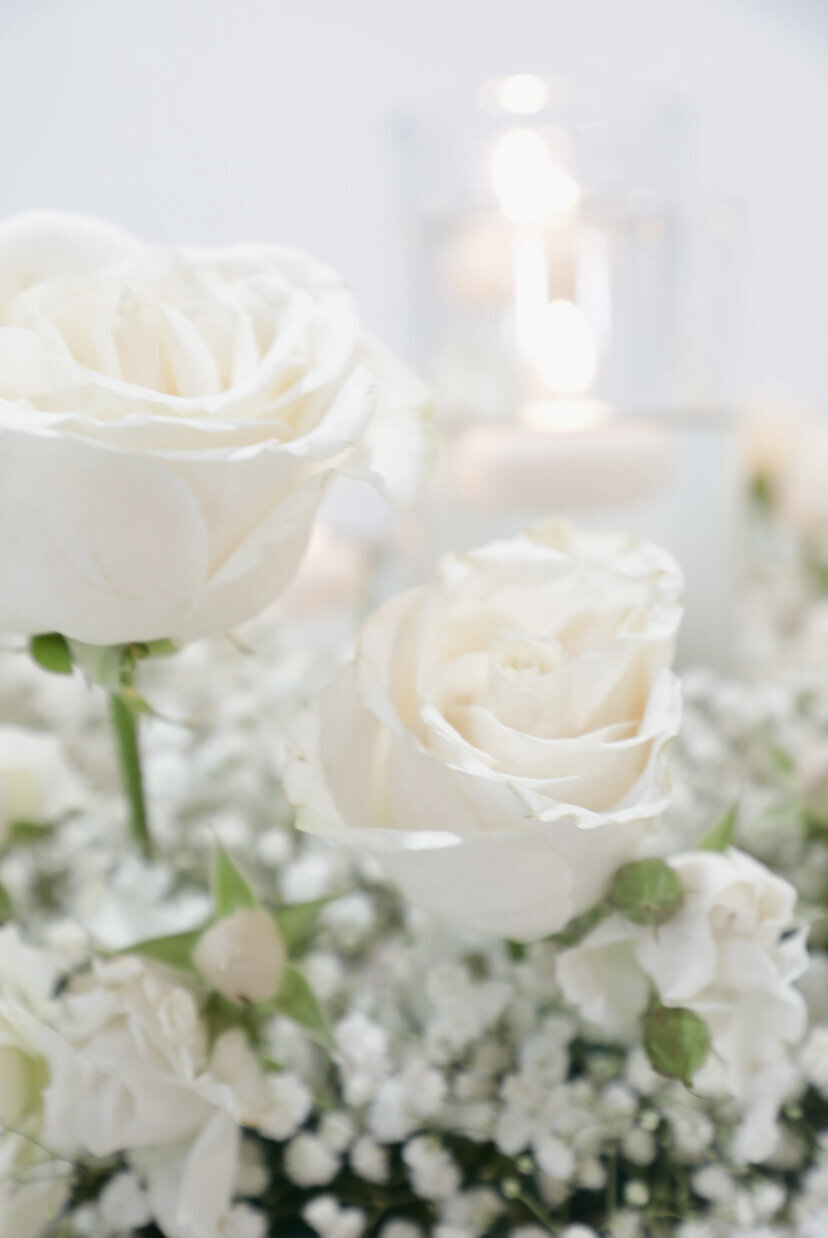 Gyps and Rose Wreath close up