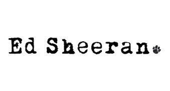 Ed Sheeran logo in a typewriter-style font with a small paw print at the end.