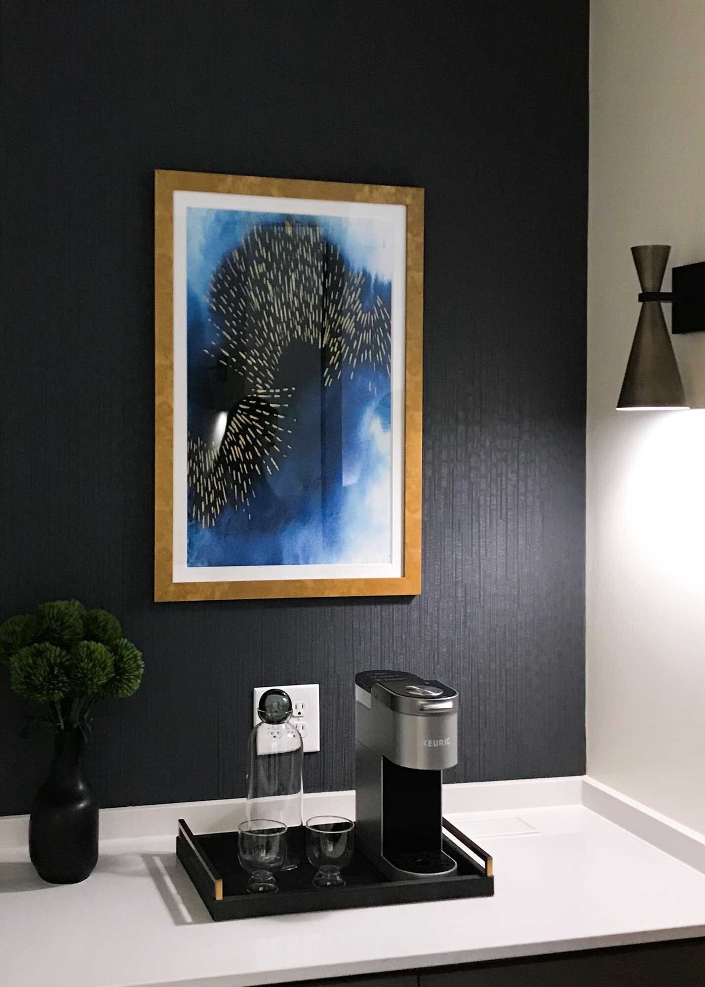 Ink-and-Indigo,-Framed-Indigold-Print-for-Hotel-Guestroom,-fine-art-reproductions-for-licensing