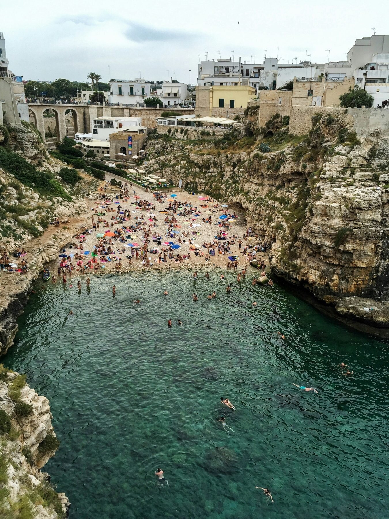 Europe beach with people