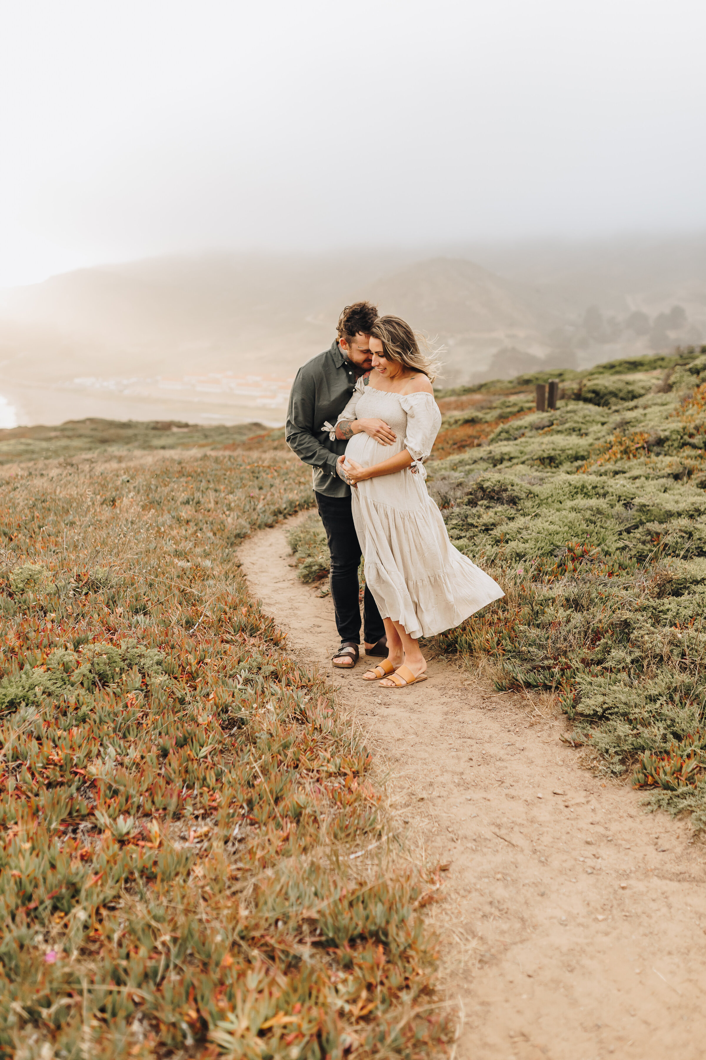 Emily Woodall Photography Marin Headlands Windy Maternity