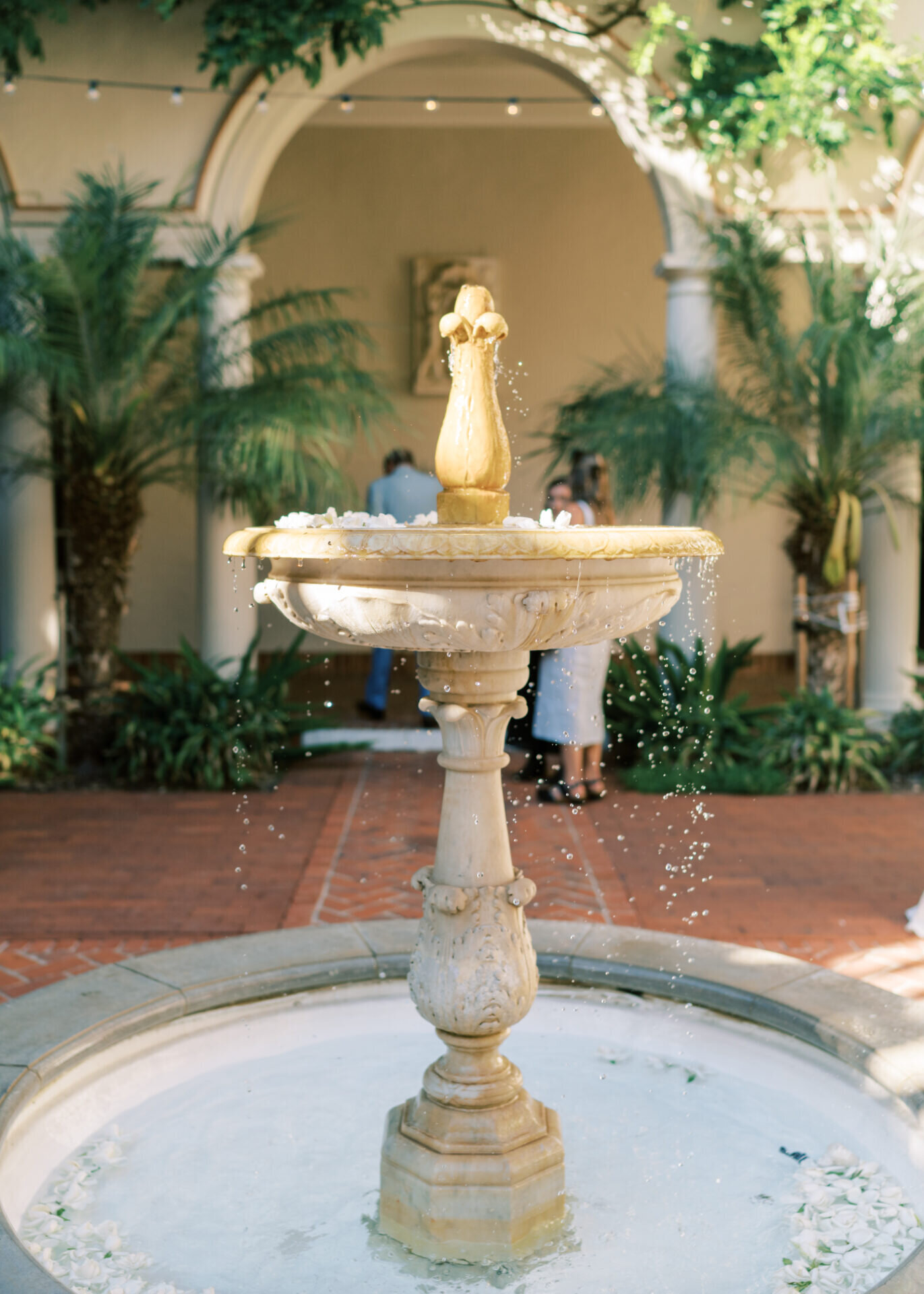 historic fountain at spanish villa in saratoga ca