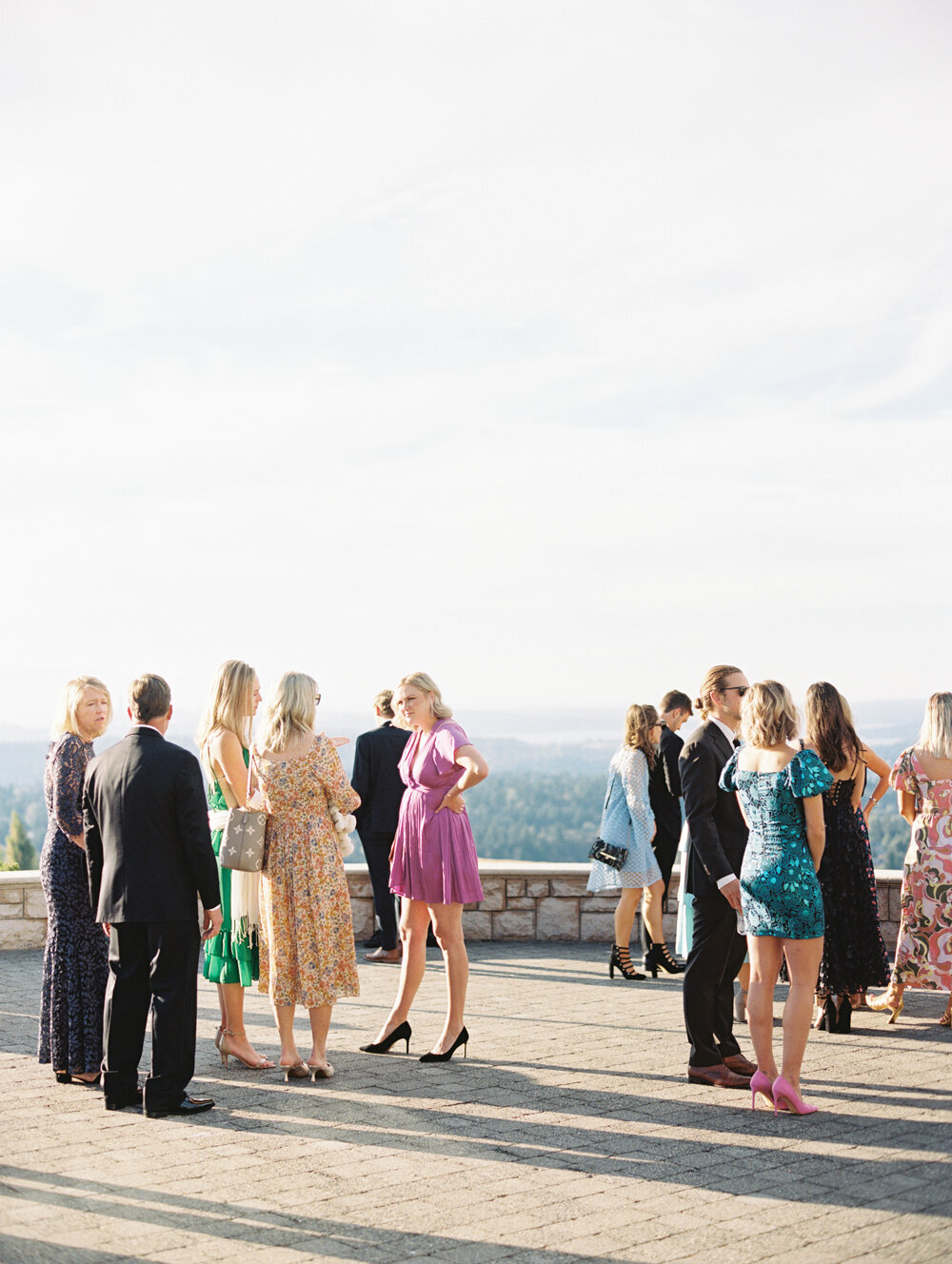 guests mingling during cocktail hour at wedding