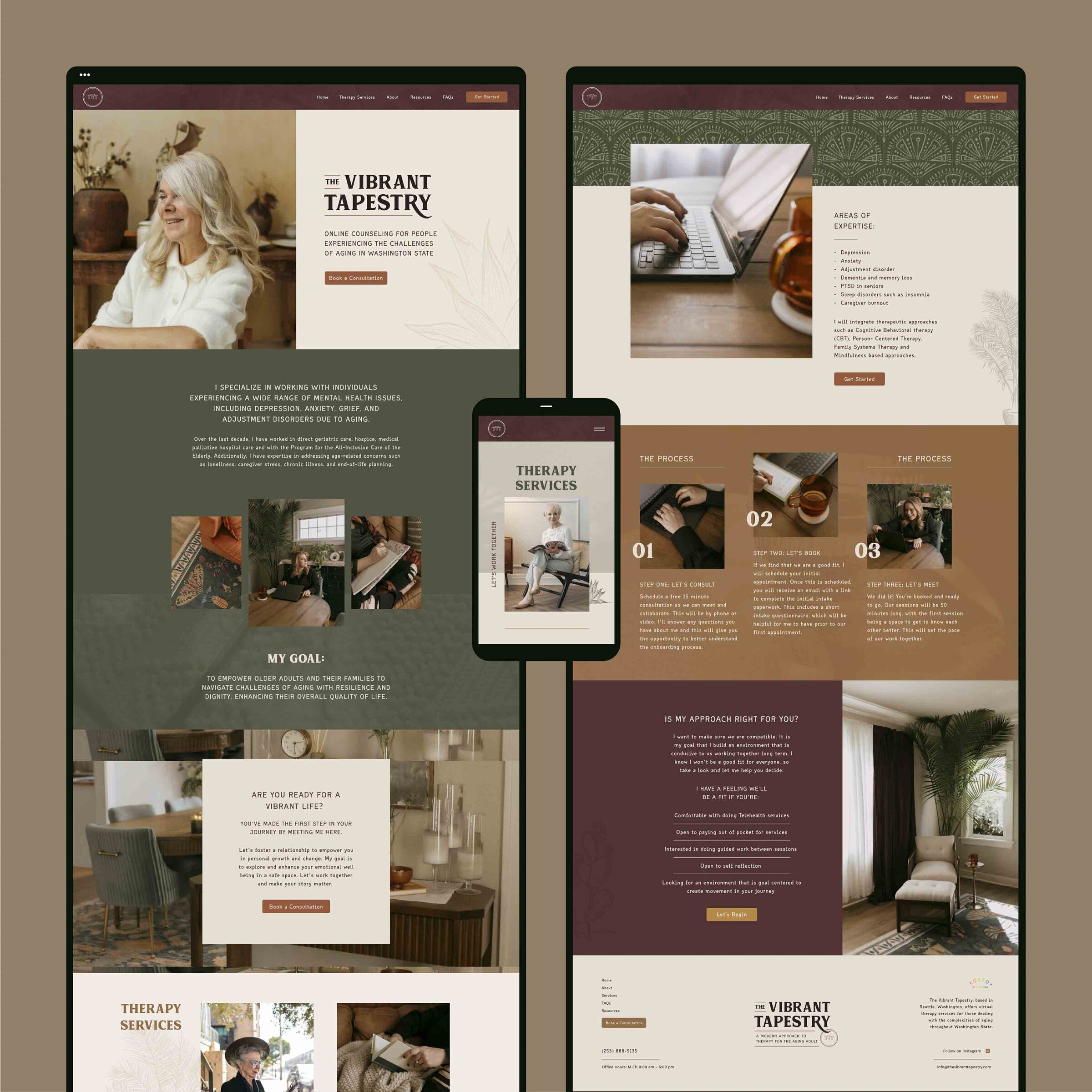 Therapist website design example