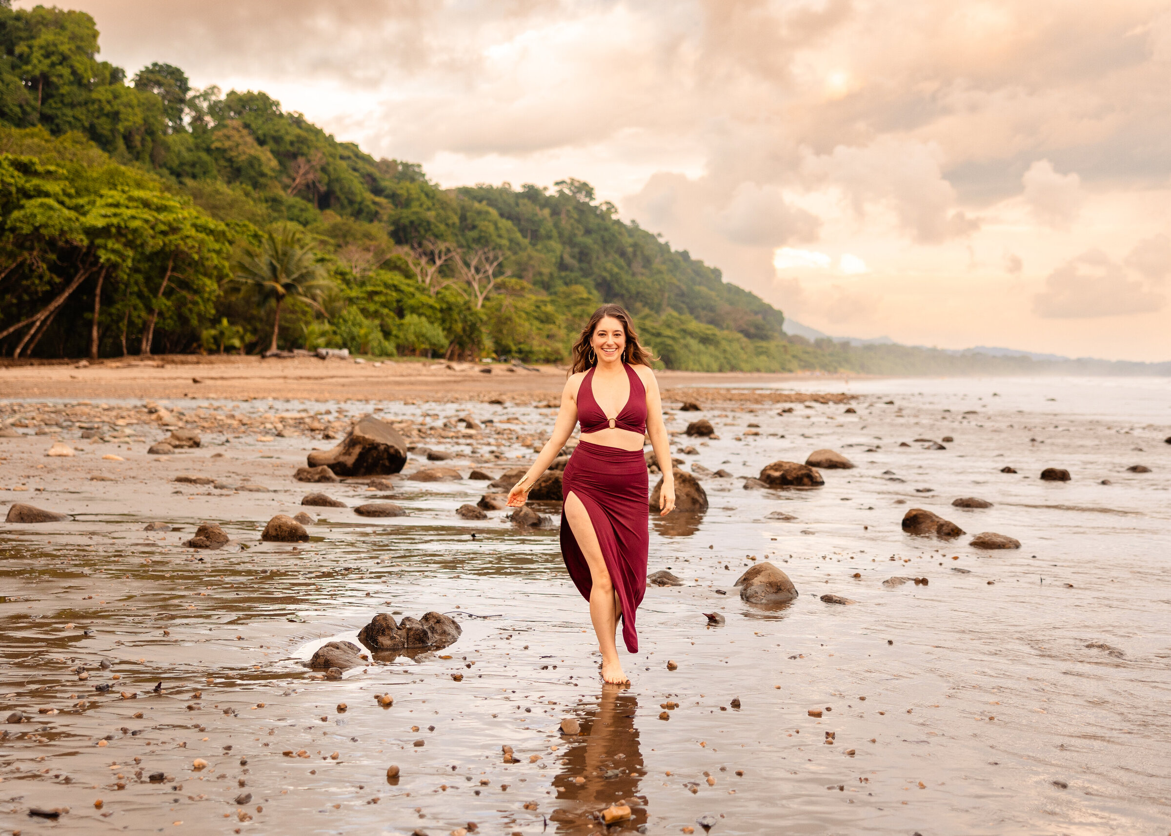 branding photography on the beach at sunset