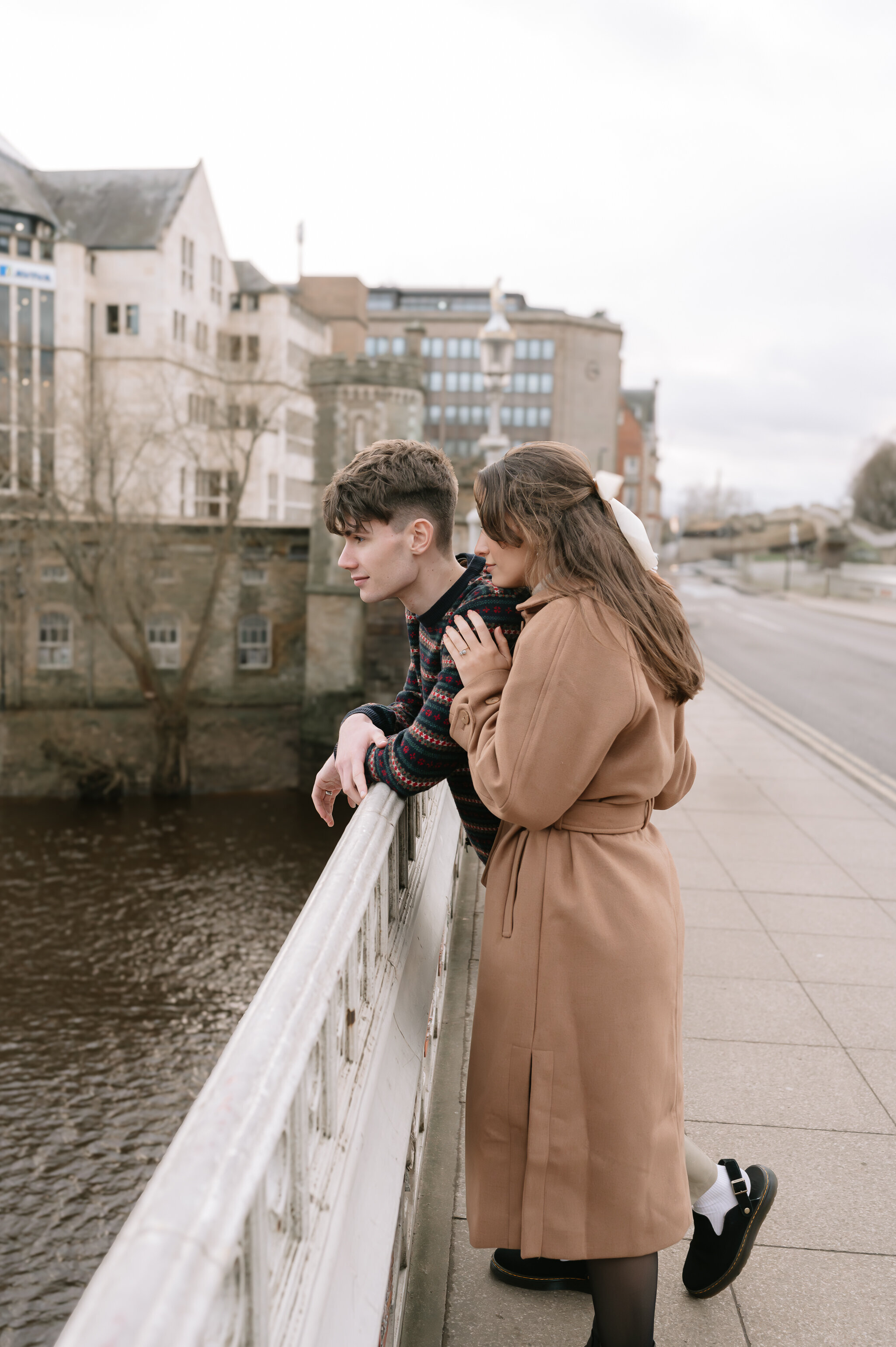 engagement shoot in central York along the River Ouse
