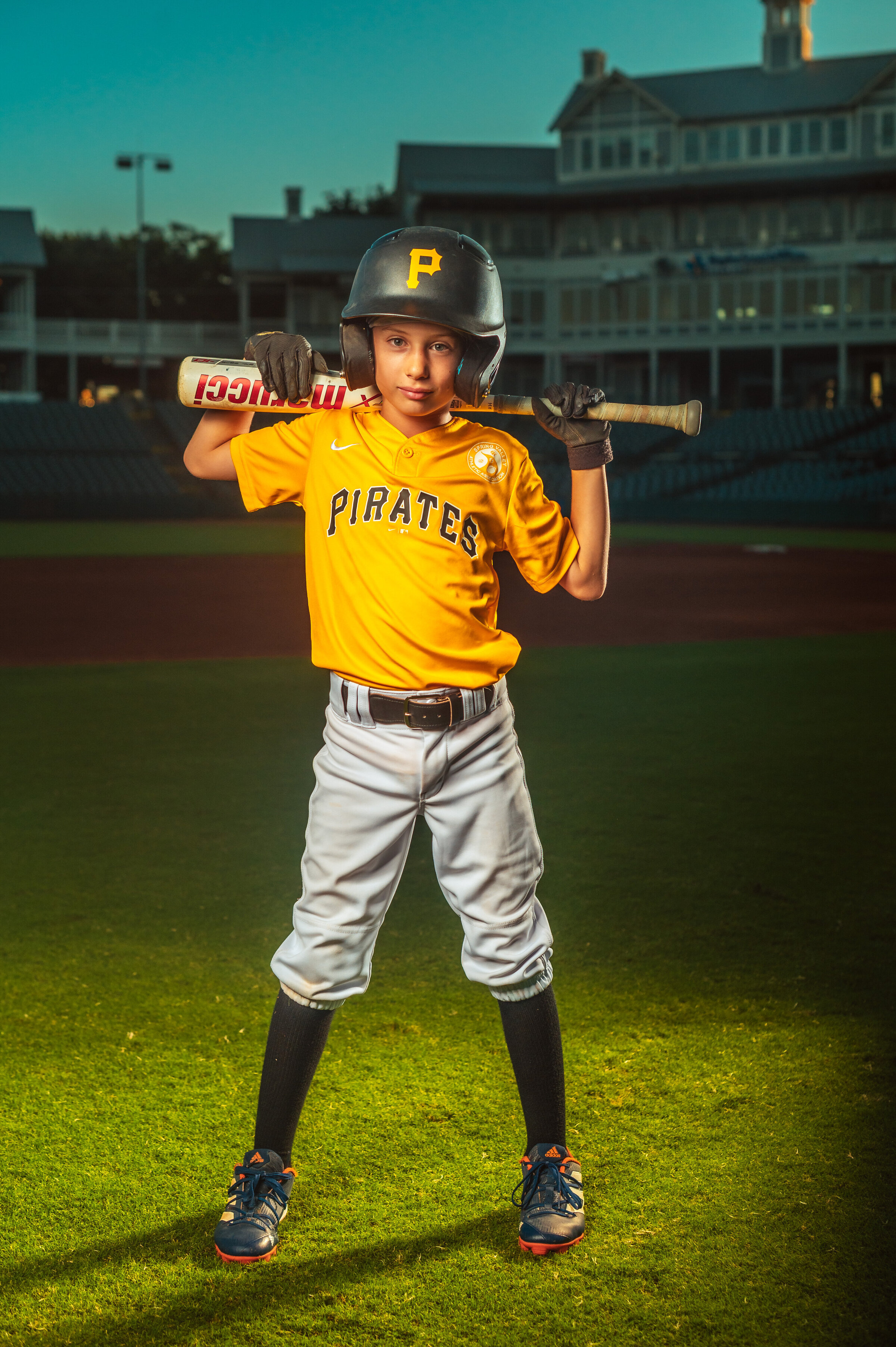 Baseball portrait posing