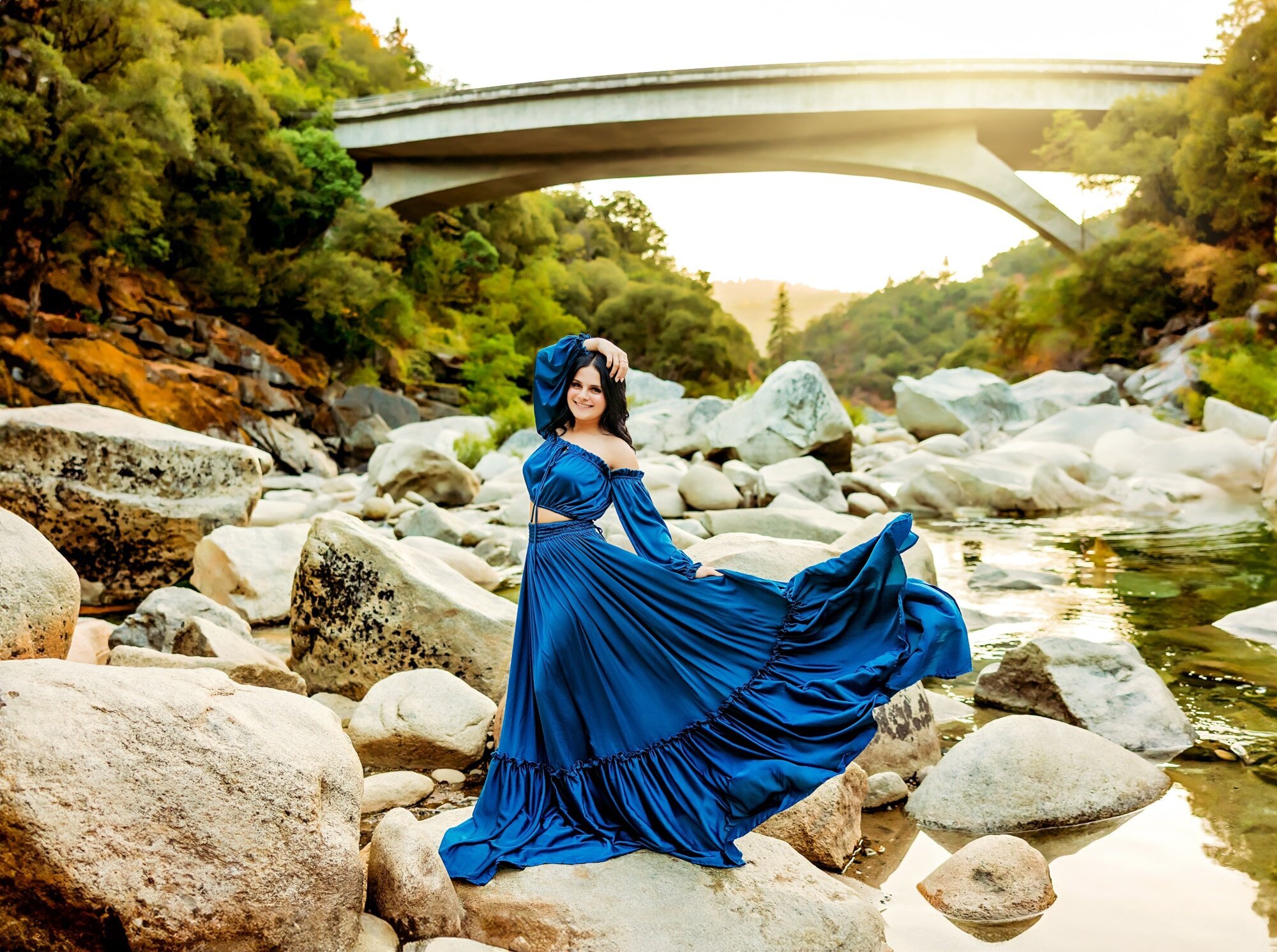 Senior photo session on the American River near Sacramento