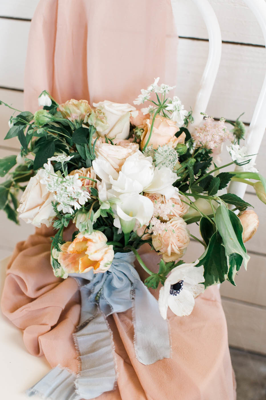 Peony and tulip wedding bouquet designed by a san diego wedding florist