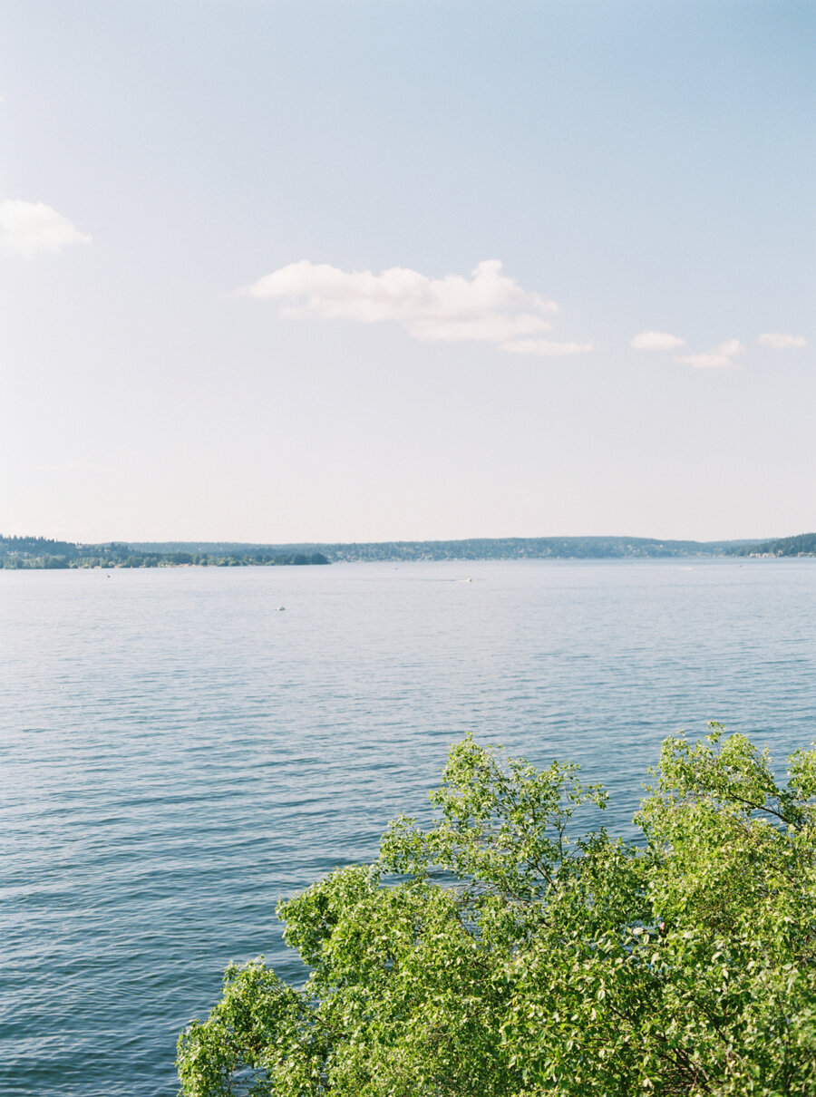 view of lake washington from the woodmark hotel balcony