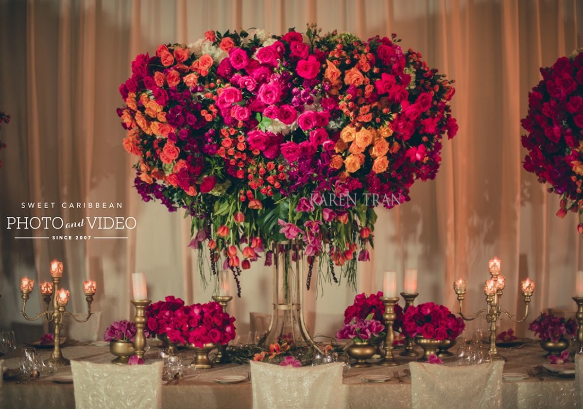 Karen Tran Mayakoba floral centerpiece