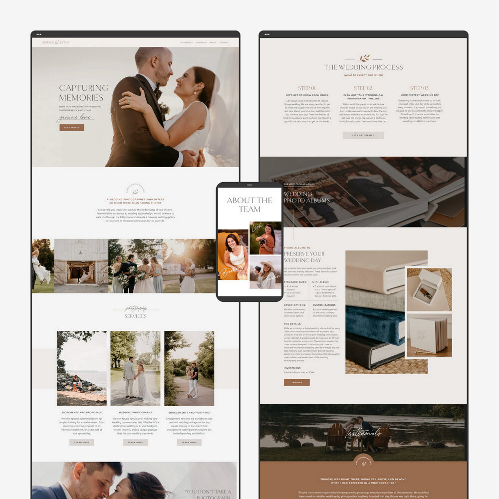 Website home and services mockup