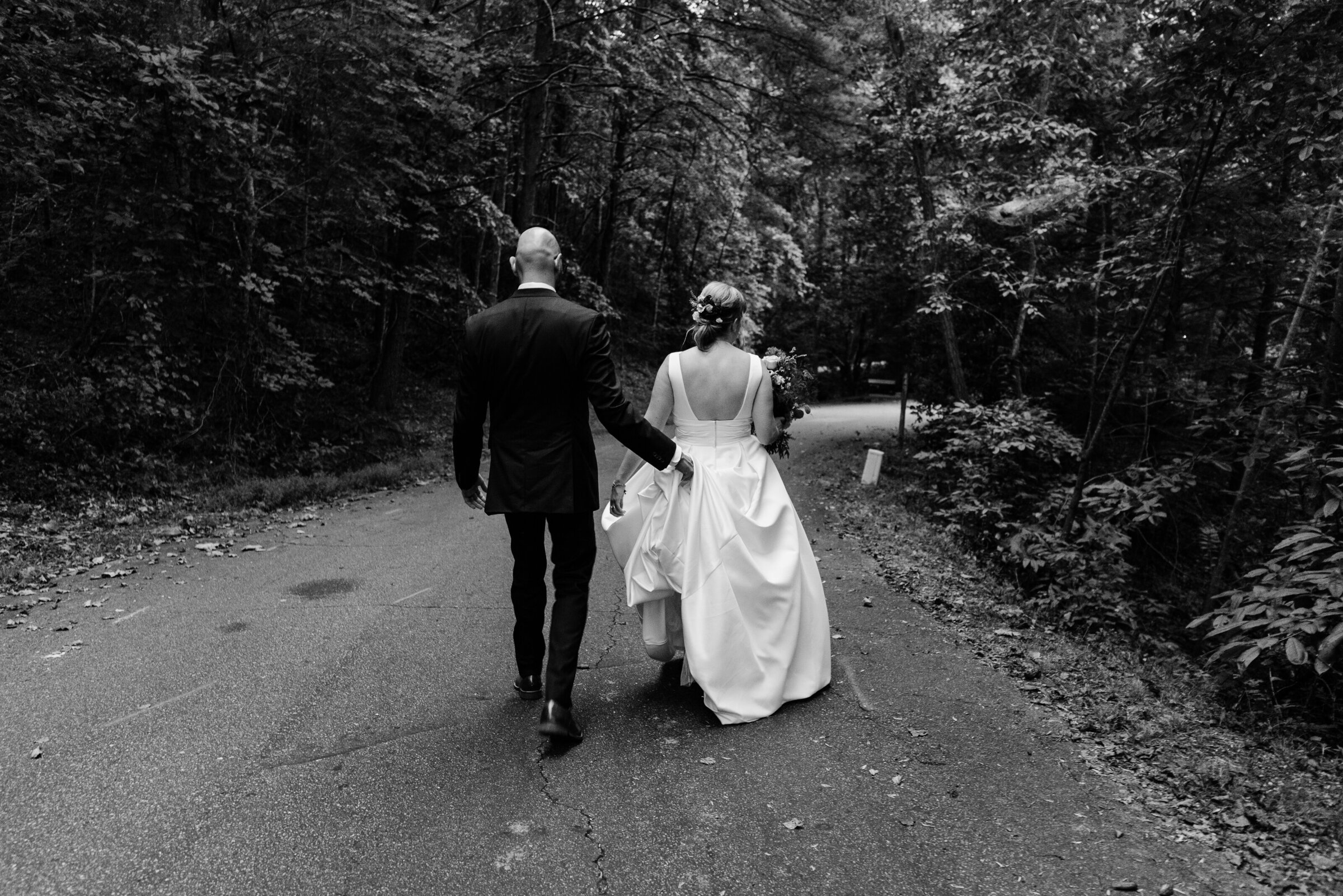 candid black and white wedding photos