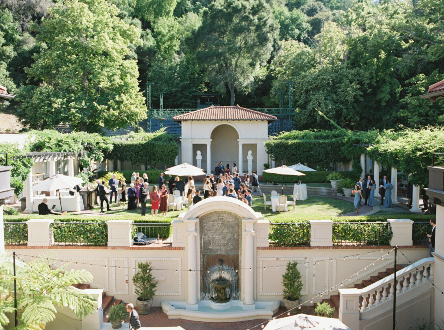 historic Spanish CA Villa wedding venue grounds and garden