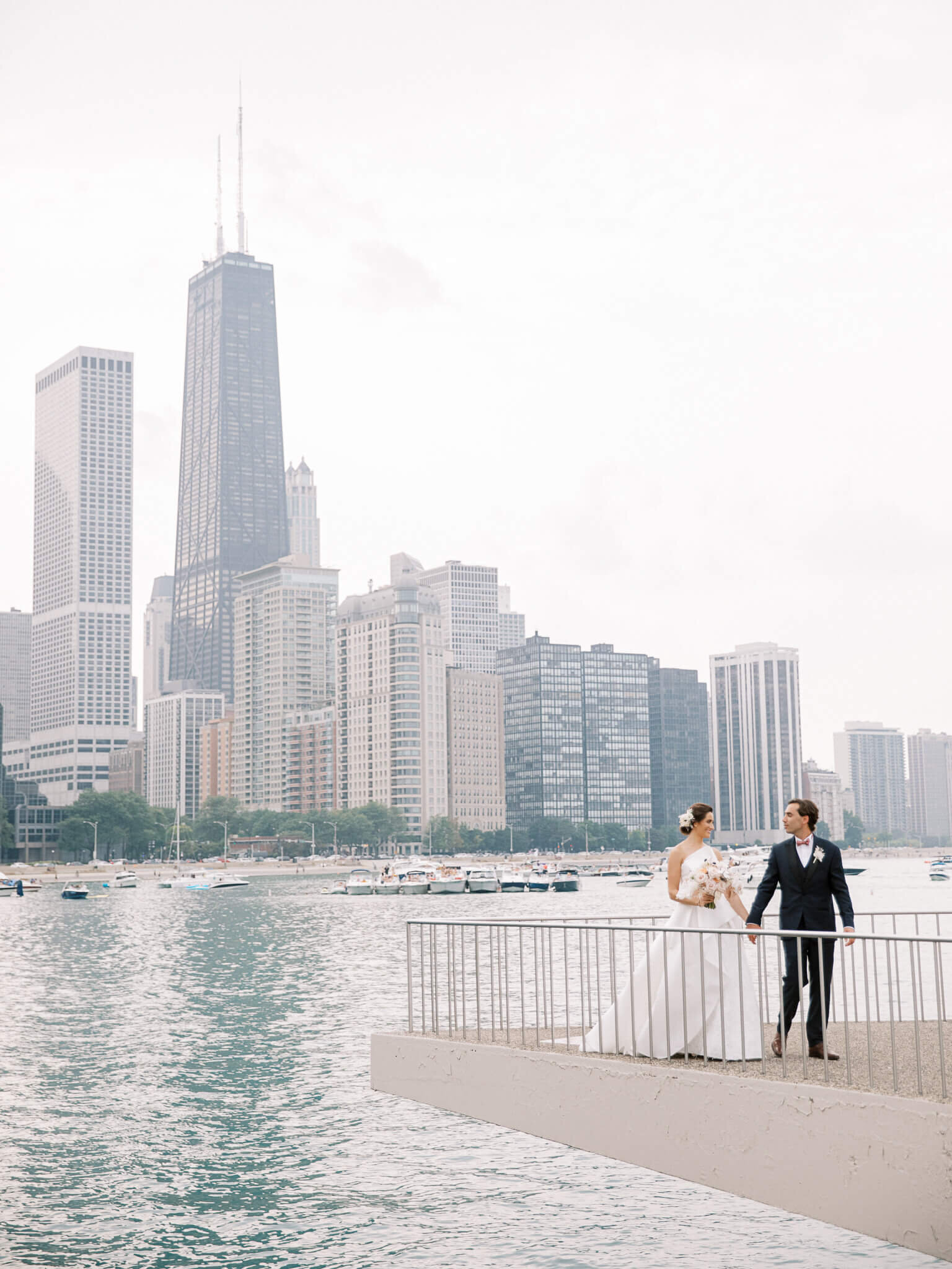 Milton-Olive-Park-Chicago-Skyline-Wedding-Portrait