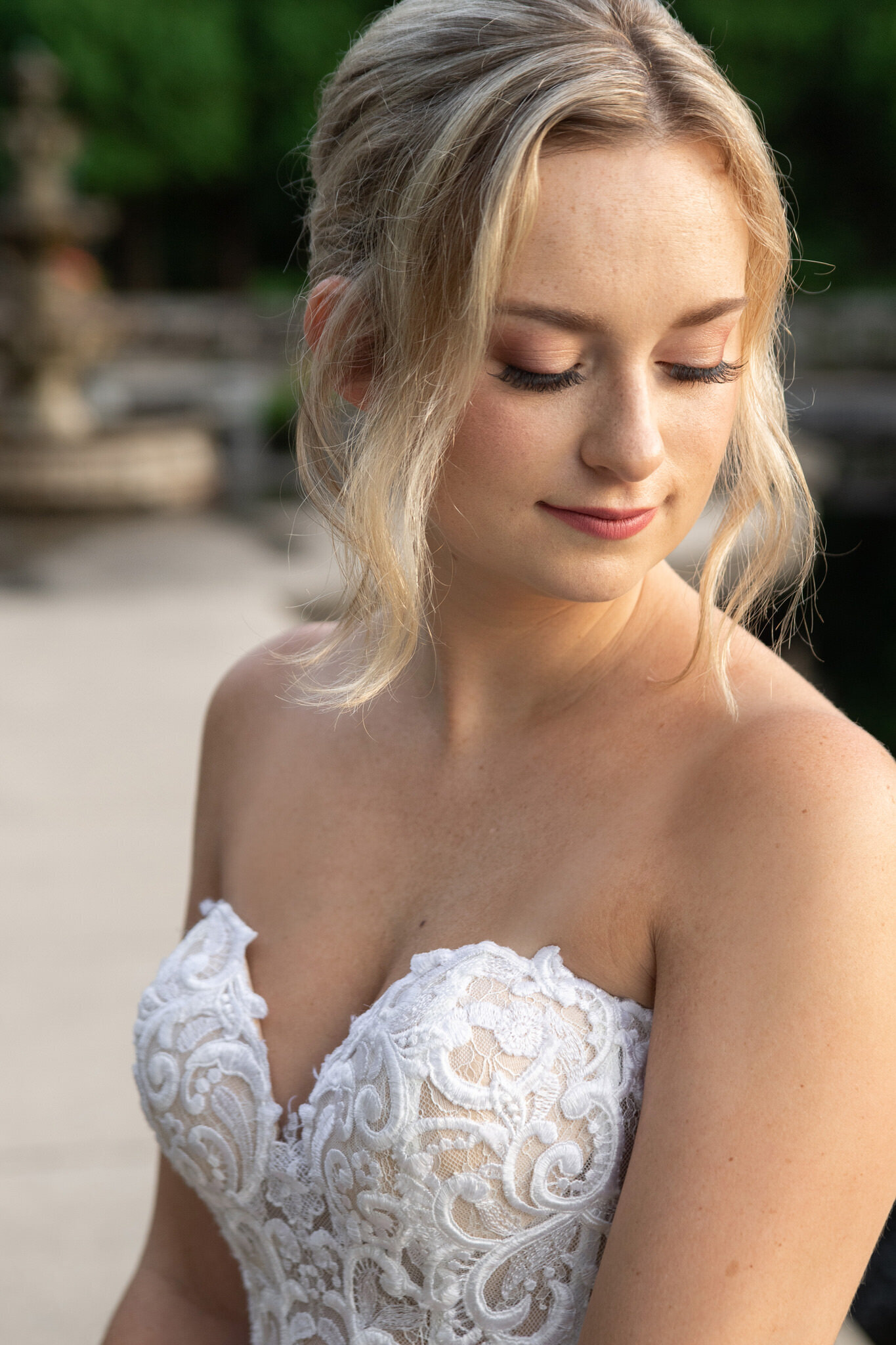 closeup portrait of a bride