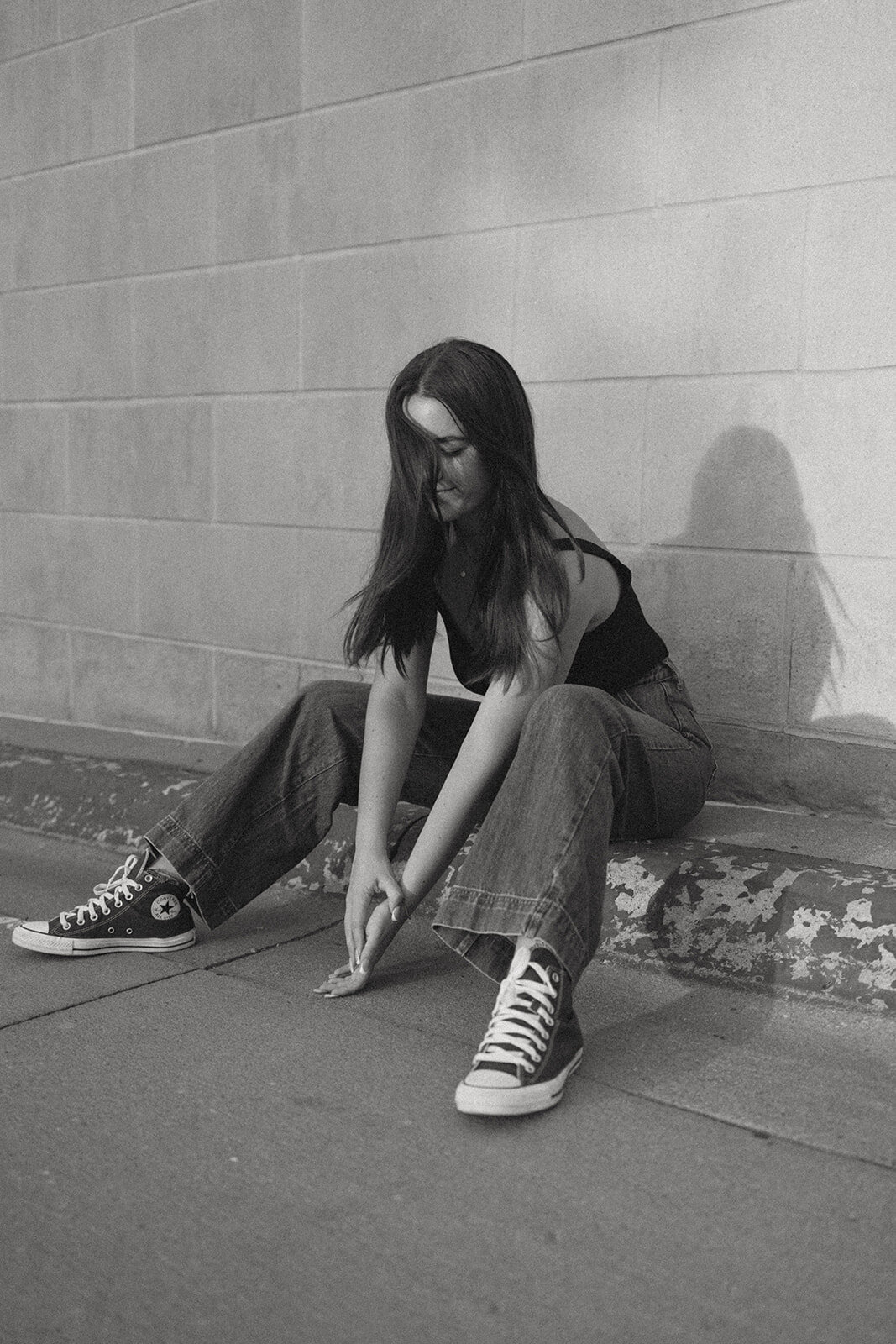 B&W Nebraska Senior Photos - Bella-7