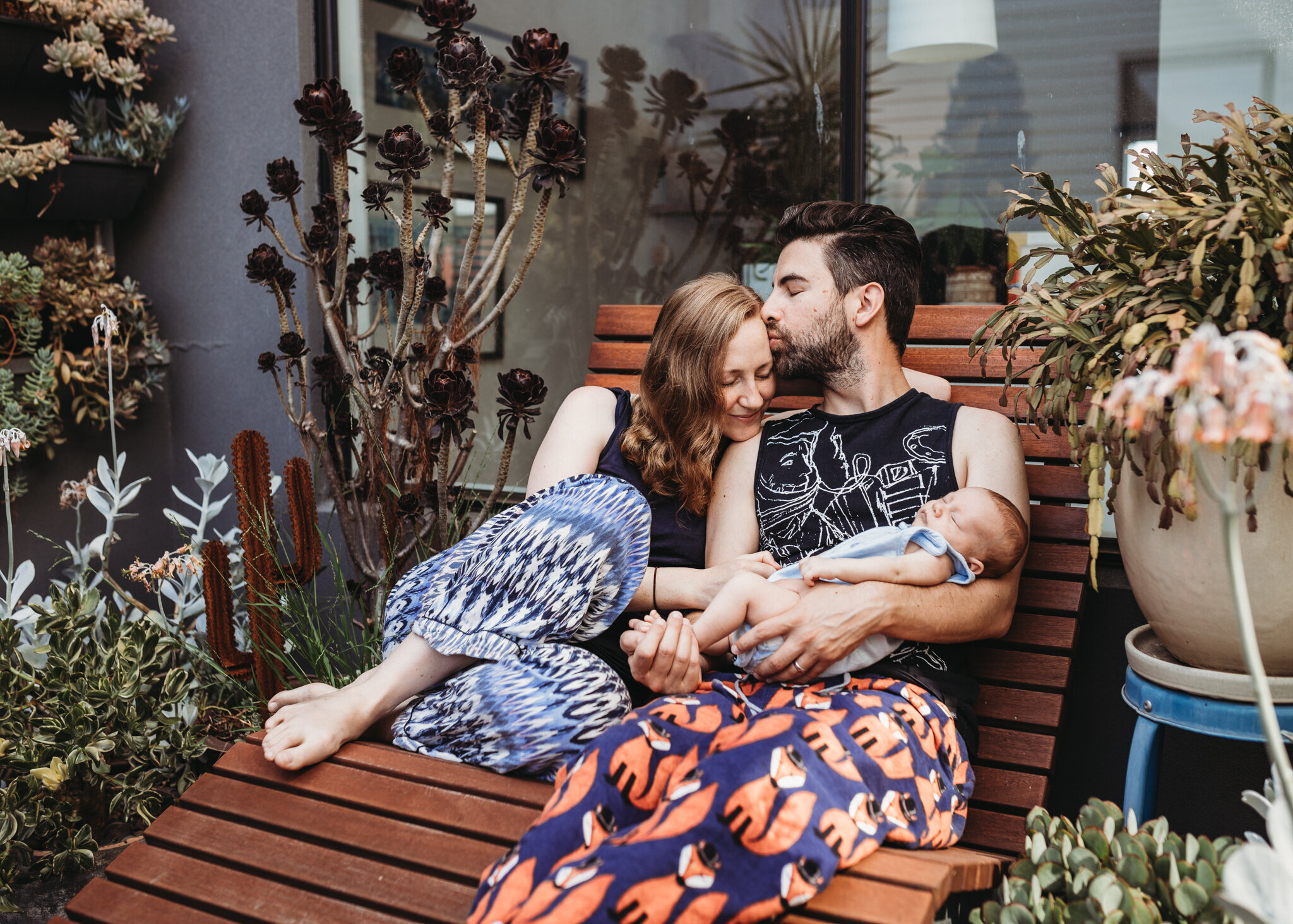 parents-in-pyjamas-holding-baby-In-Home-Newborn-Photography-Megan Browne-Melbourne-Newborn-Photographer (29)