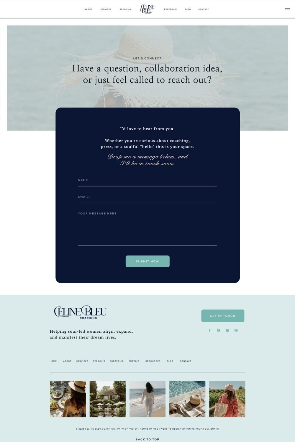 Celine Bleu Contact _ Sales Page