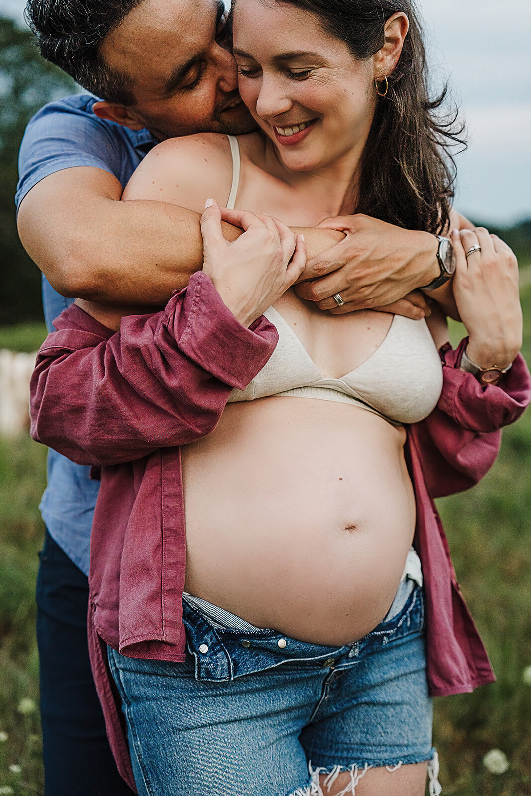 bare belly maternity photoshoot in boston