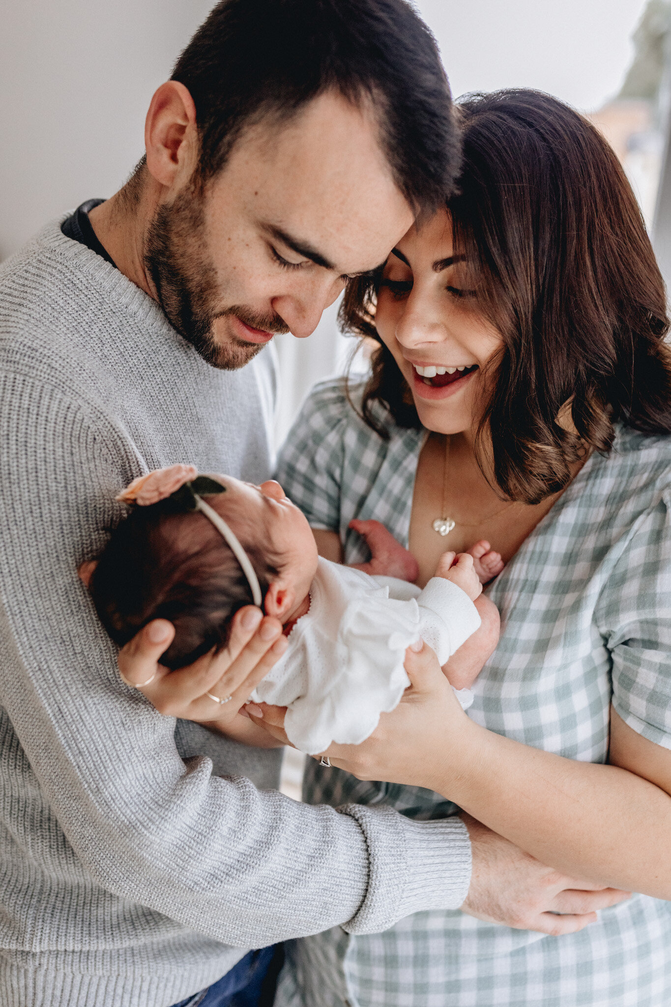 Parents-Smiling-at-newborn-baby-In-Home-Newborn-Photography-Megan Browne-Melbourne-Newborn-Photographer (8)