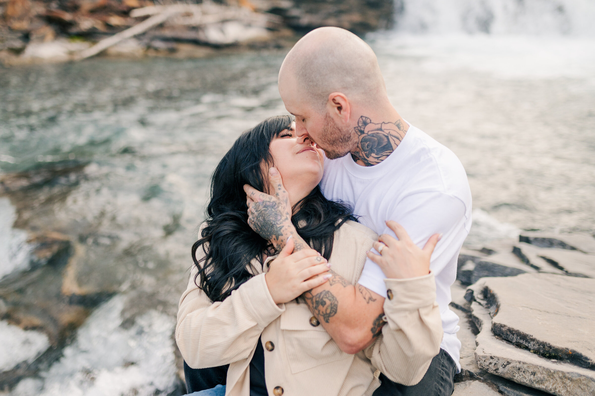 Sheep River Falls Engagement Photos