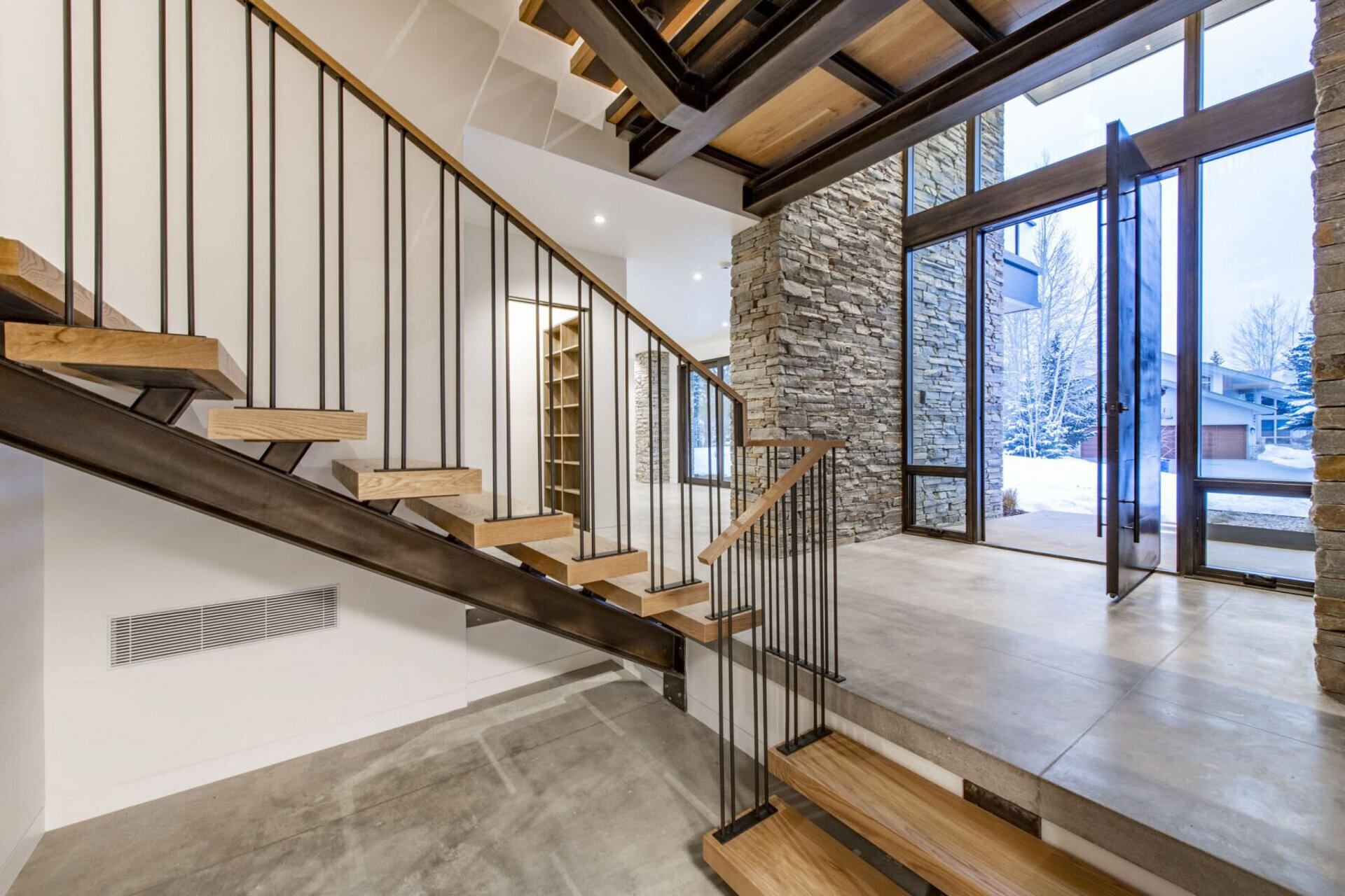 Luxury modern staircase design by Park City interior designer Chalet + Co.