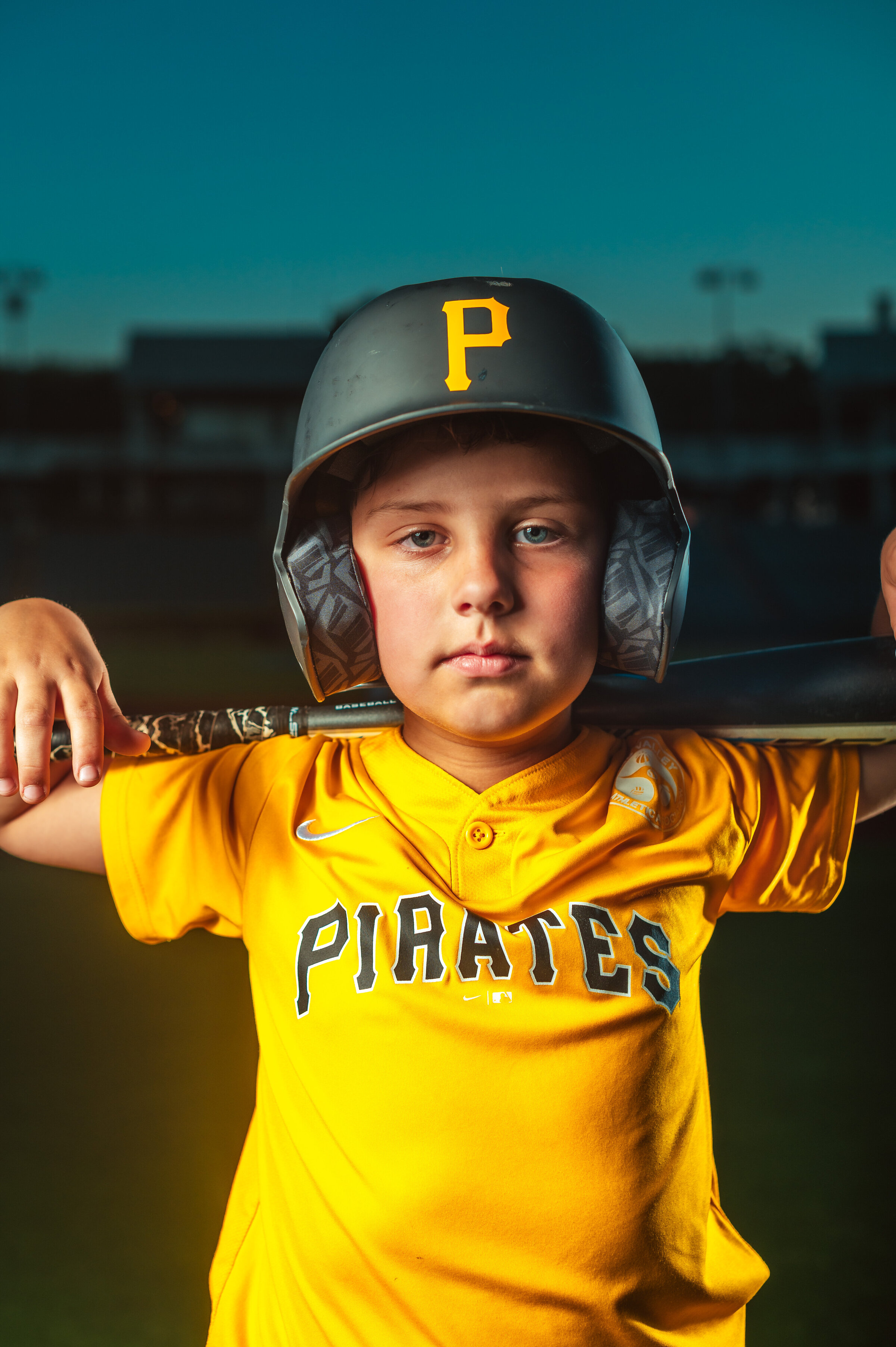 Baseball player posing for portrait