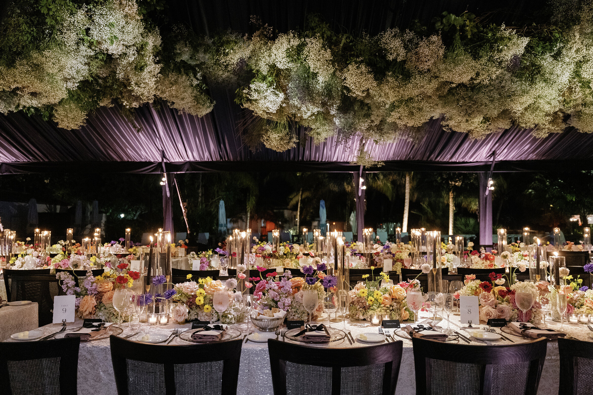 contemporary wedding reception space captured by a miami wedding photographer