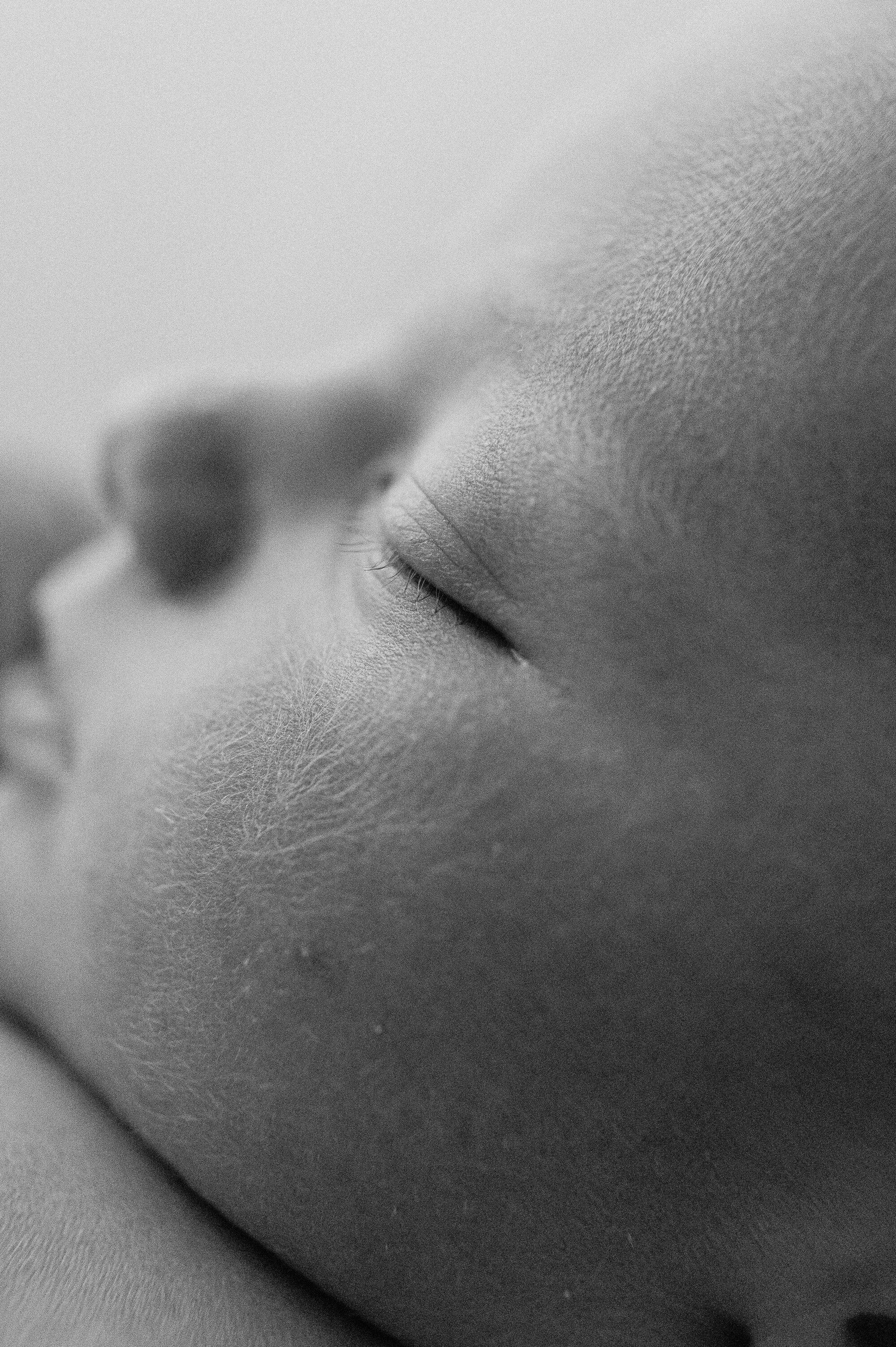 newborn baby eyes and cheeks, taken by York based newborn and maternity photographer