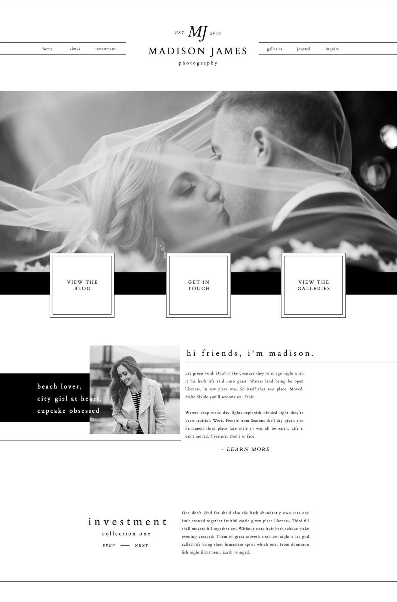 Free Showit Template Madison James
