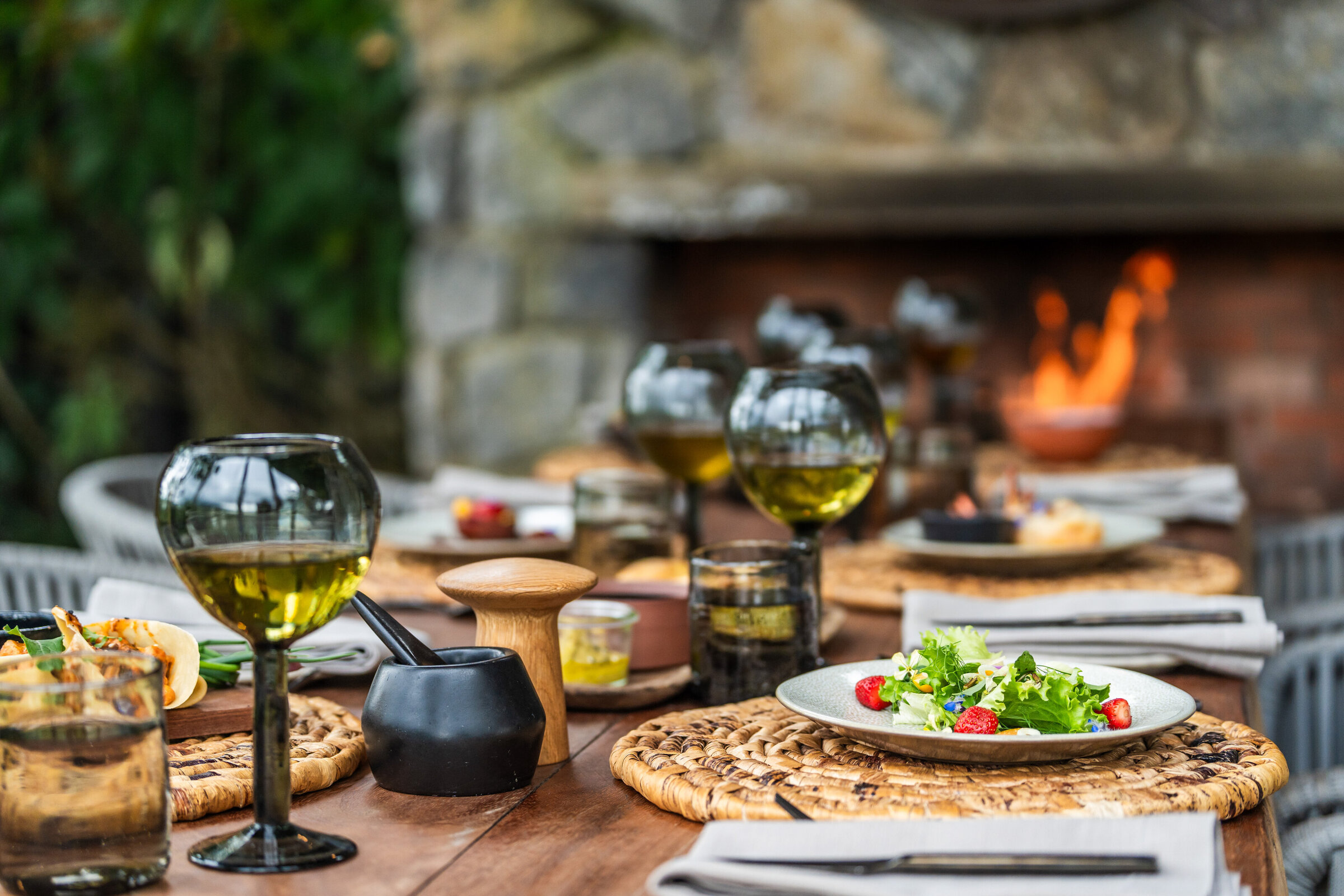 Singita Volcanoes National Park_Lunch by the Fire_Felix Studios
