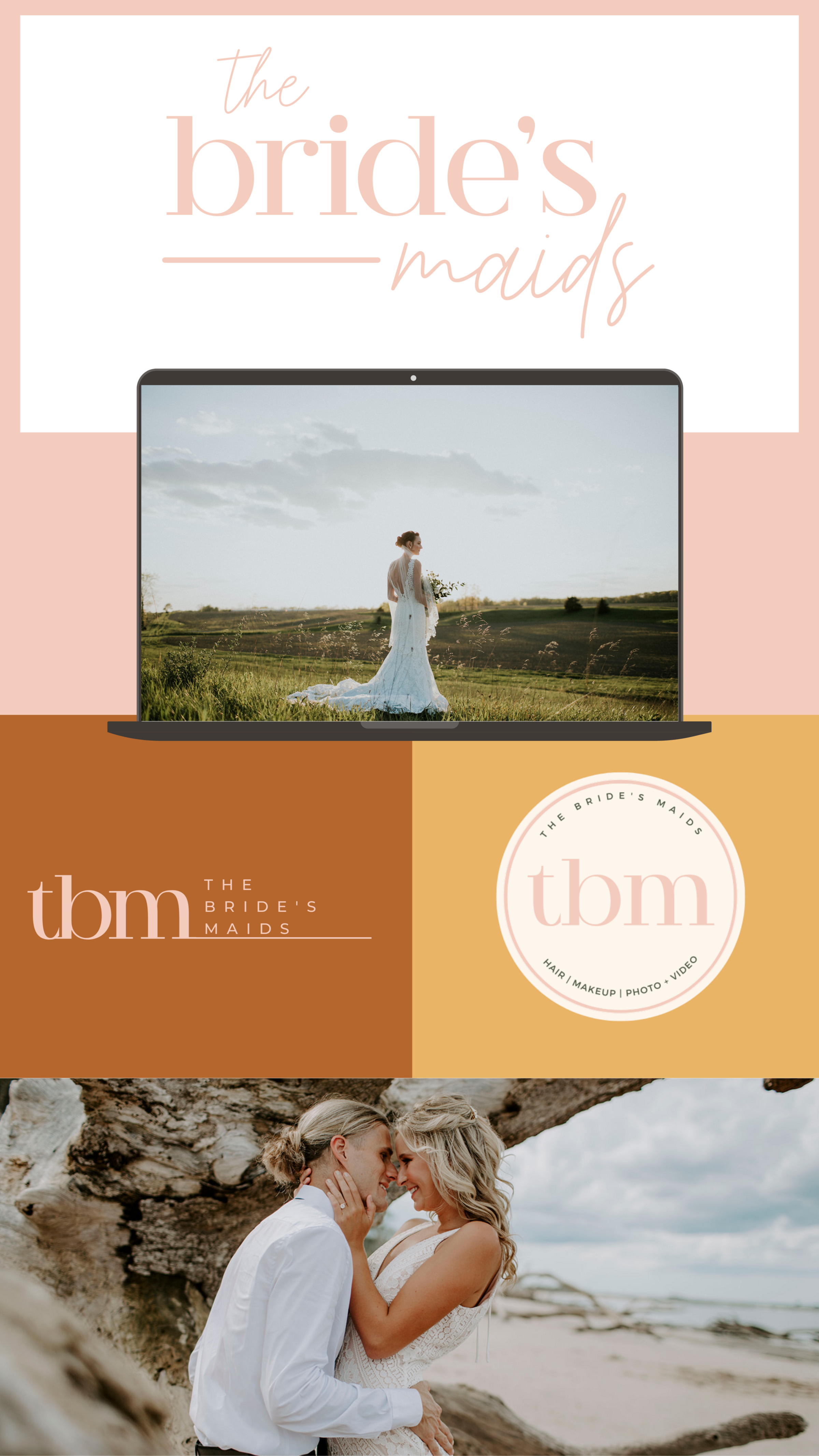 Minimal Brand Moodboard with Laptop Mockup for Instagram