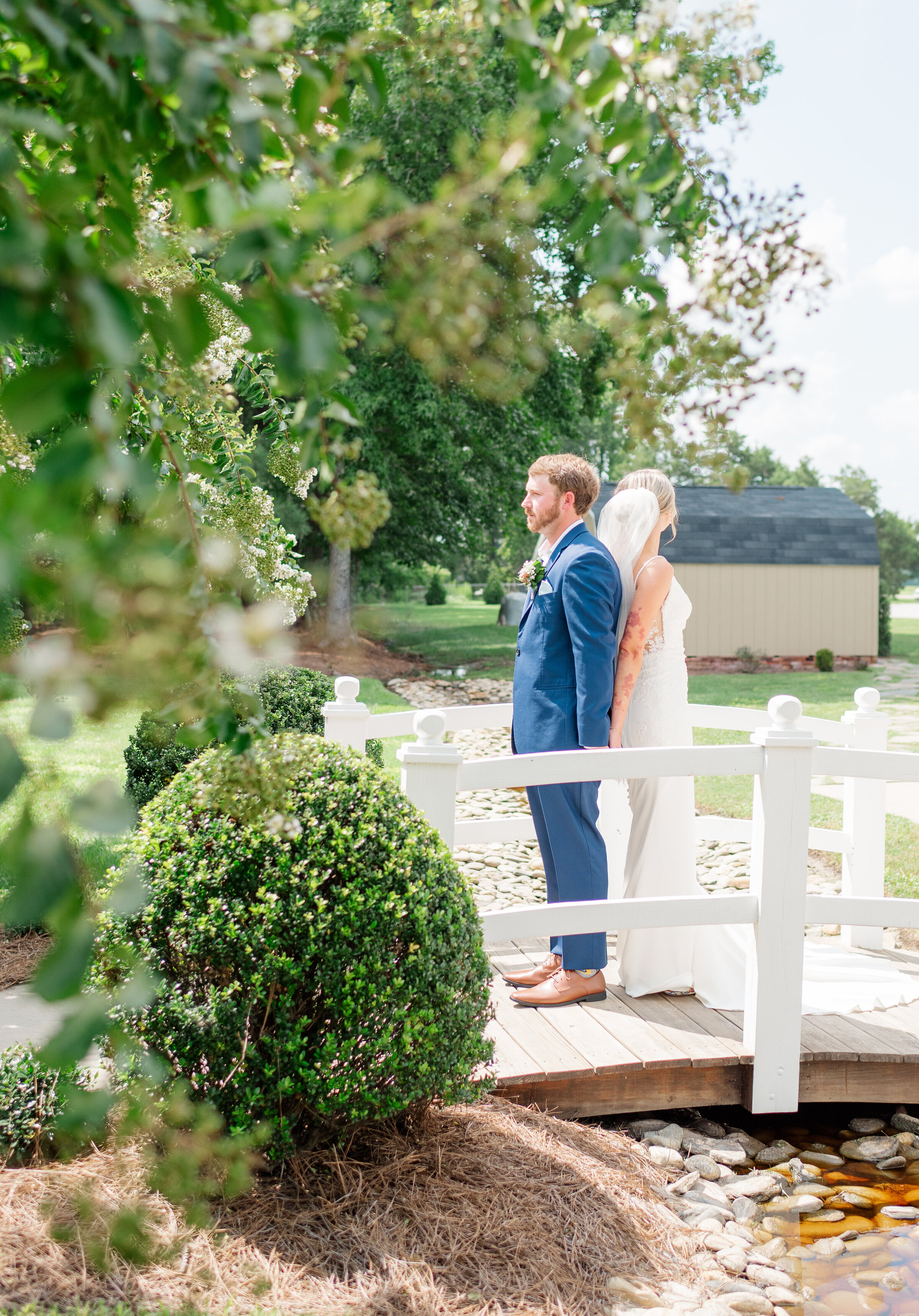 First Look with bride and groom