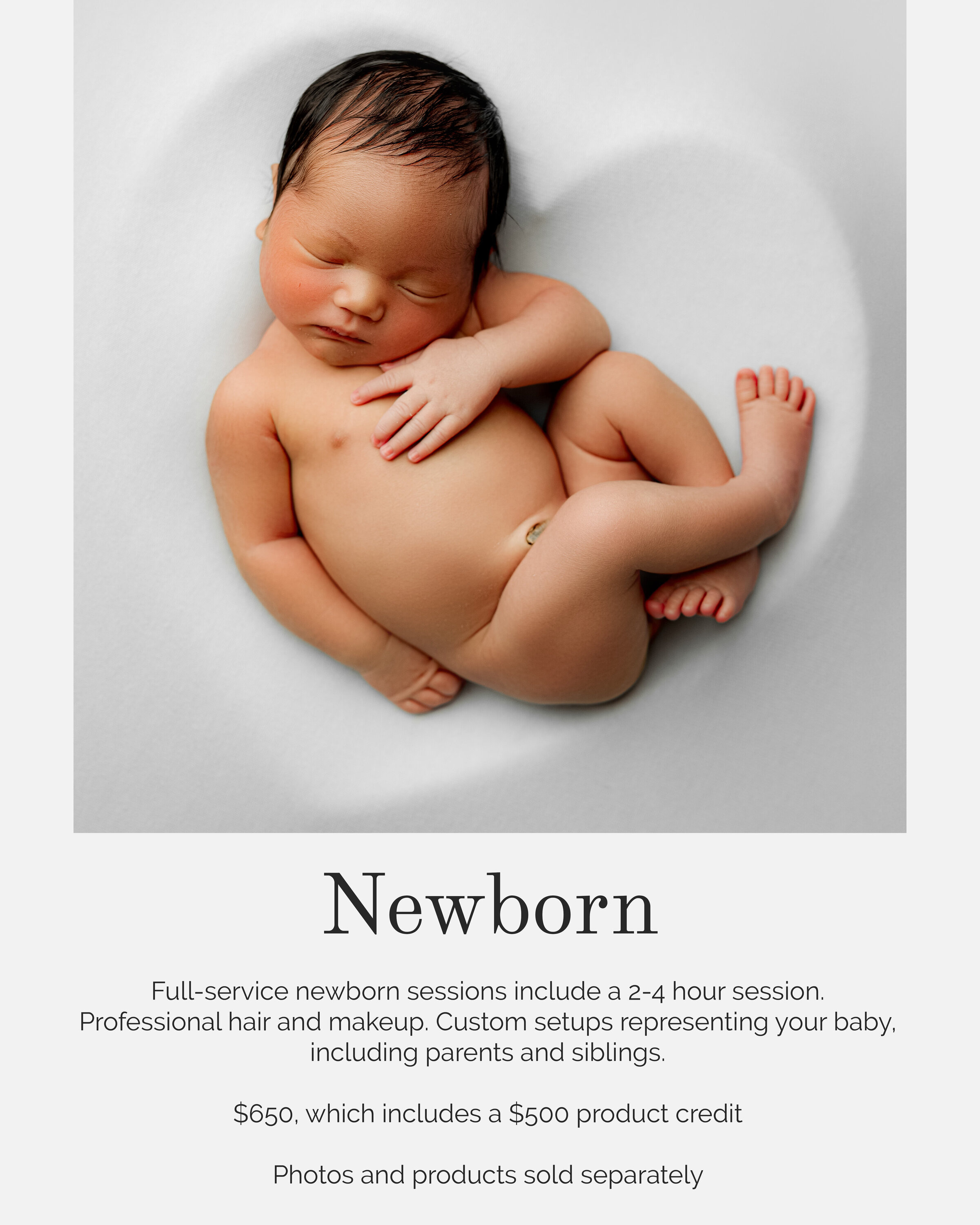 newborn pricing