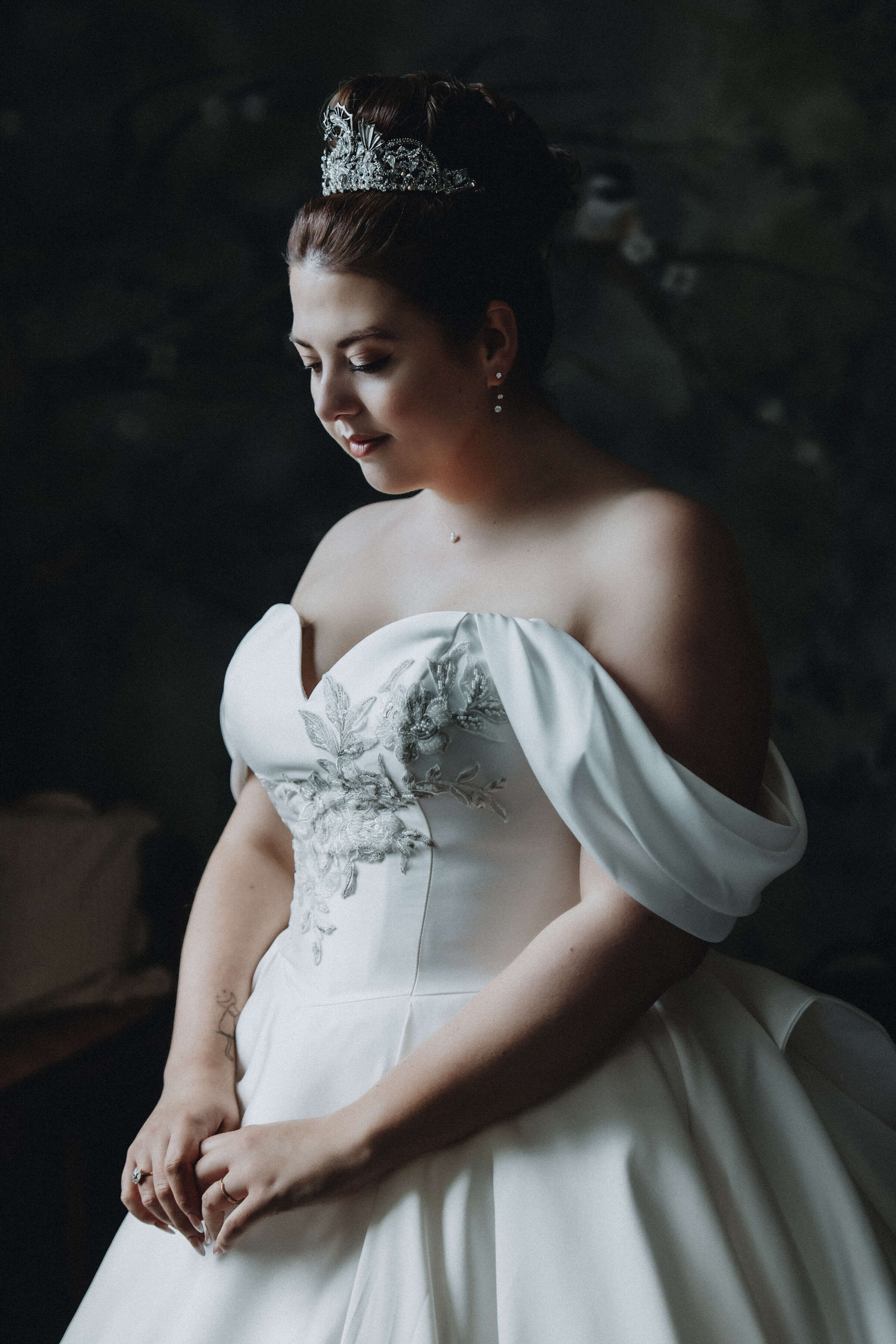 pre-wedding-bride-pensive-moment-westenhanger-castle