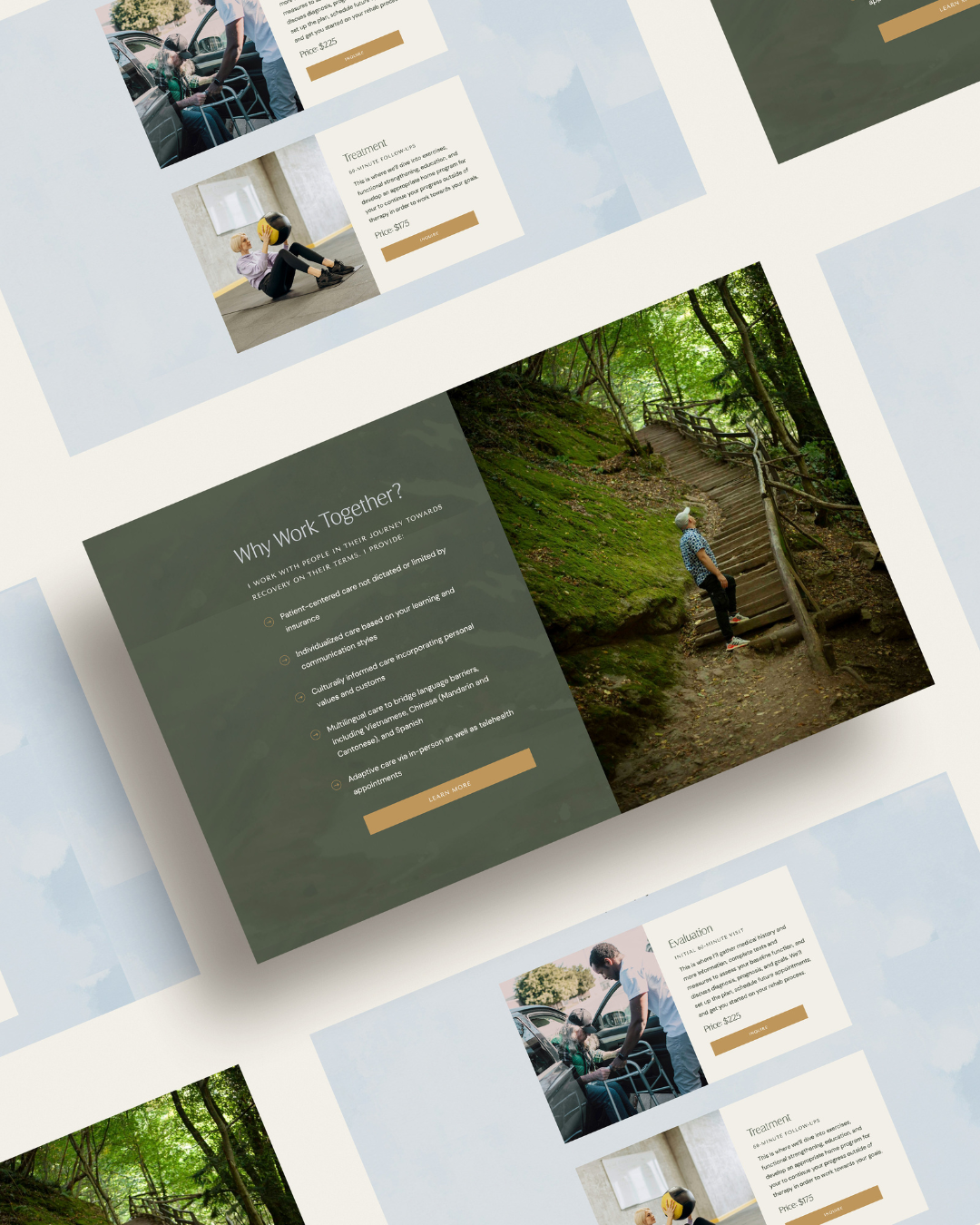 Physical therapist website design example