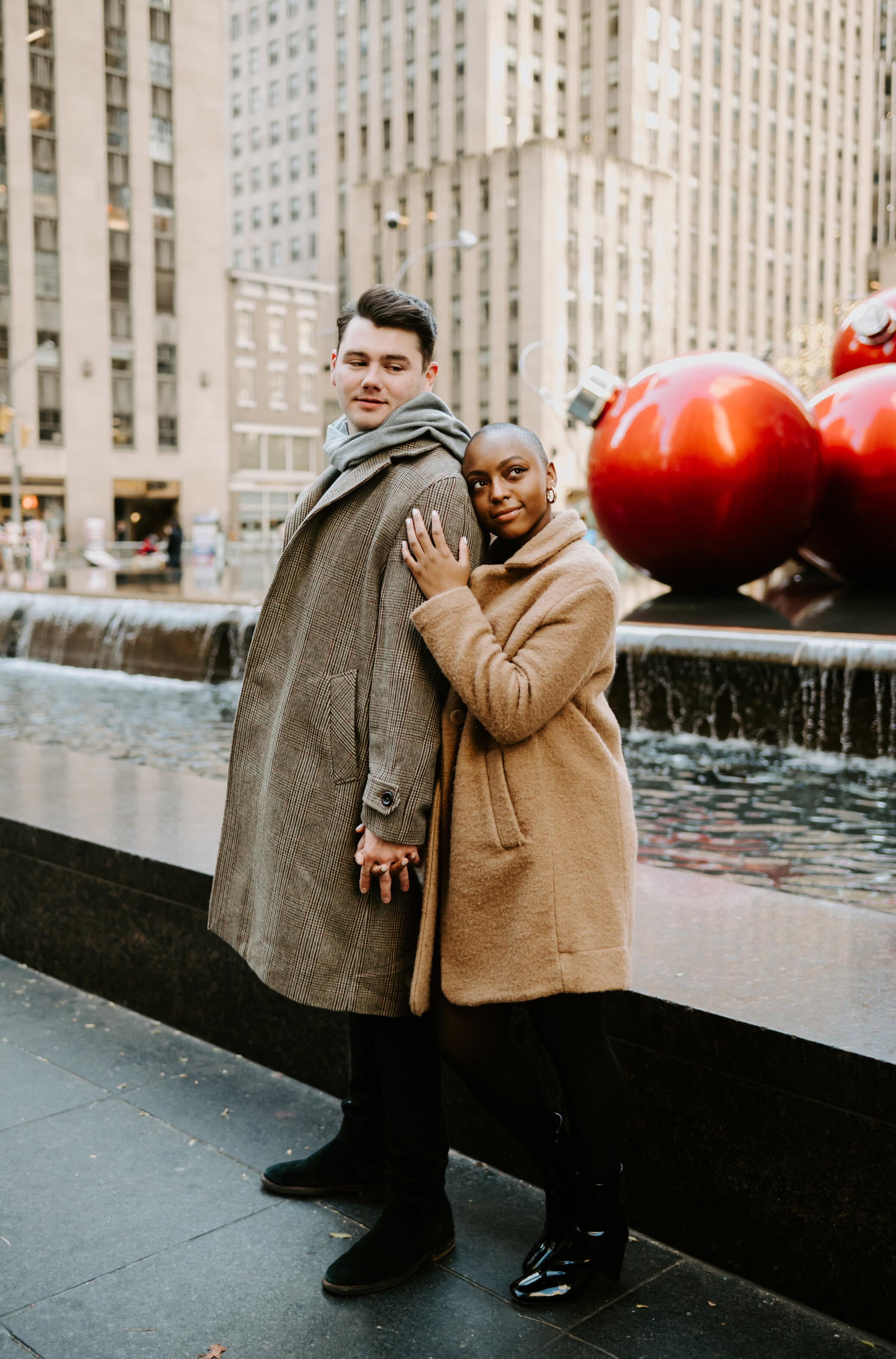 NYC Rockefeller Center Engagement Session Elopement Wedding Couple