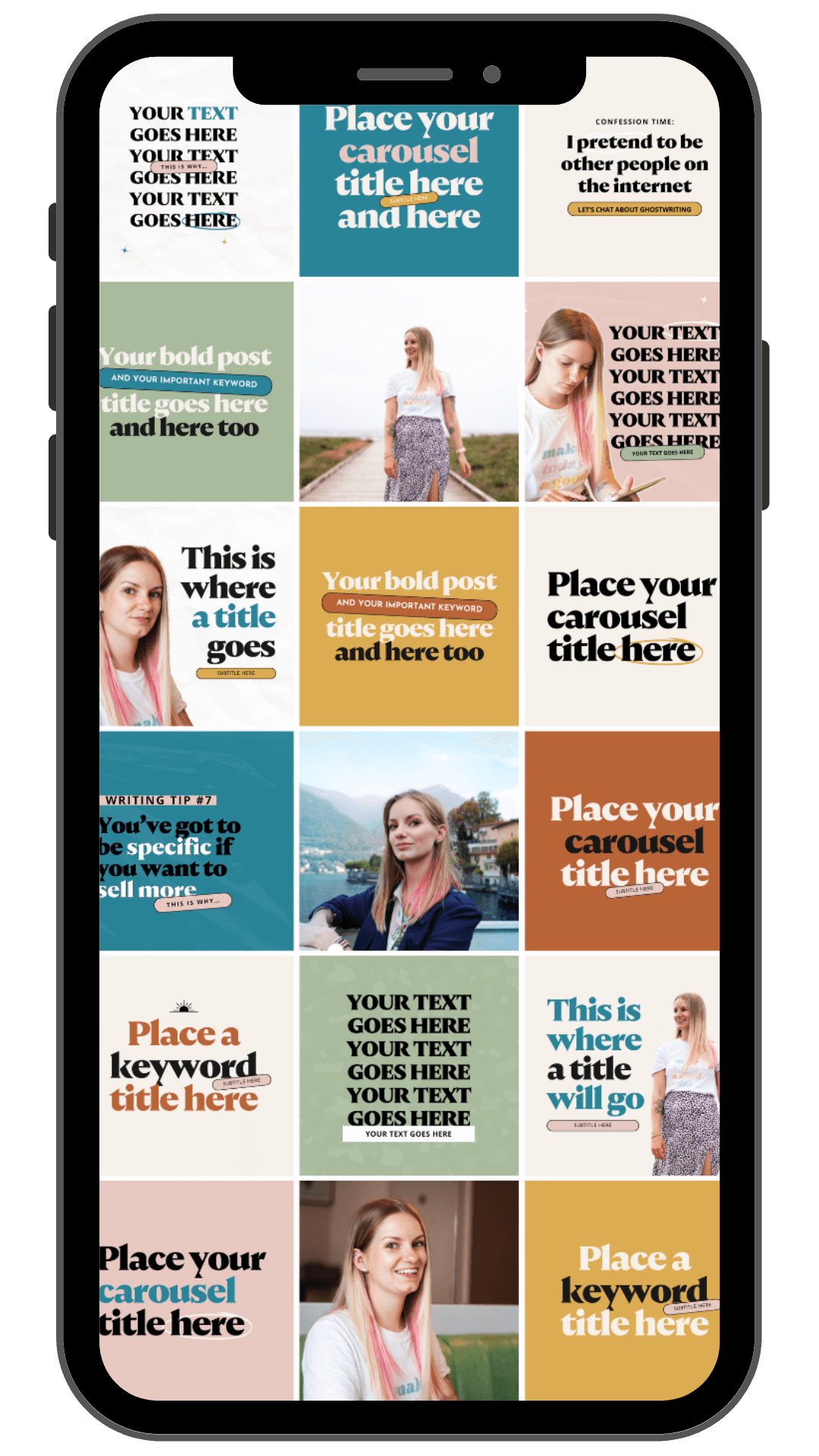 Social media marketing feed mock up