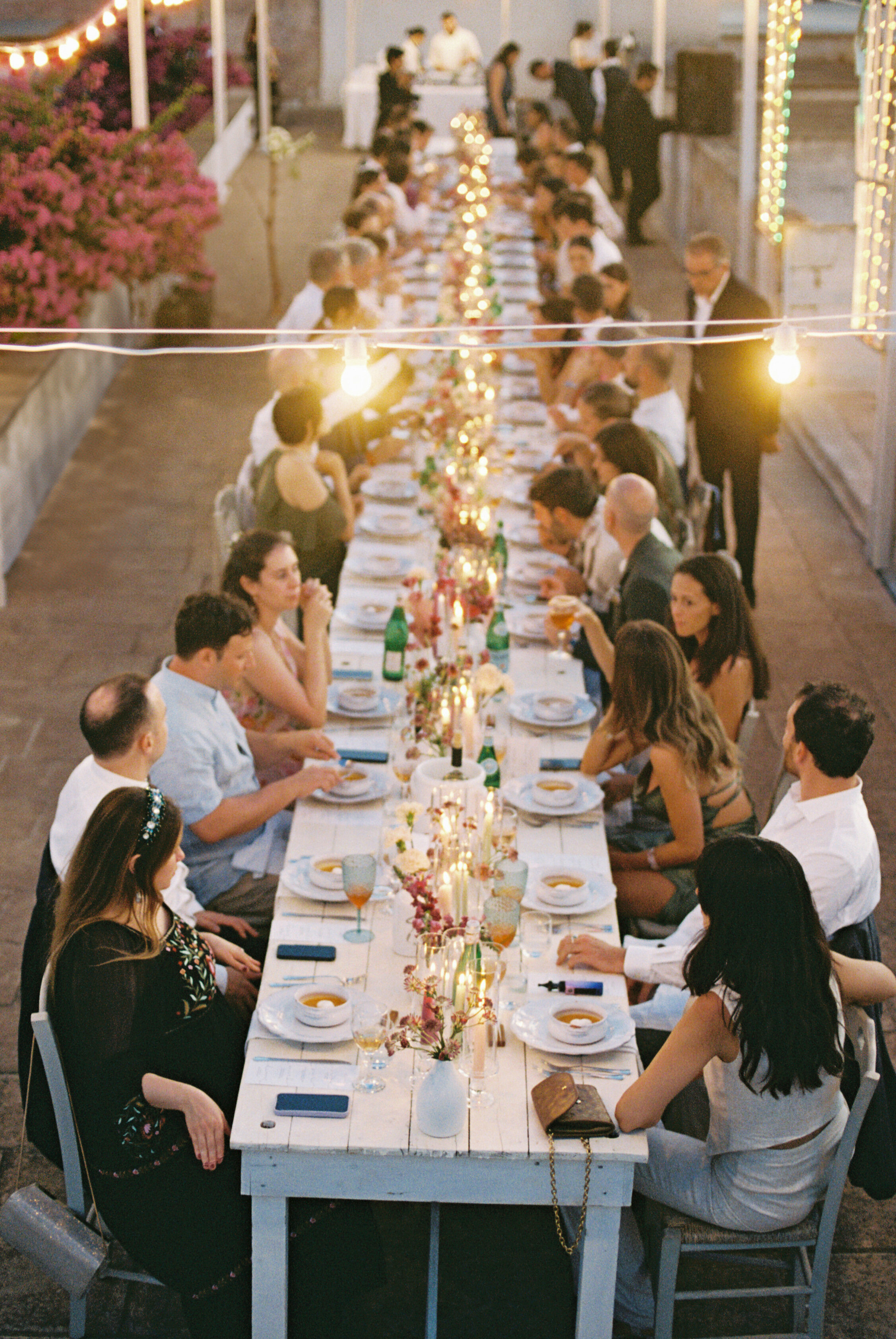 Wedding and Elopement Photographer, above shot of guests at wedding reception