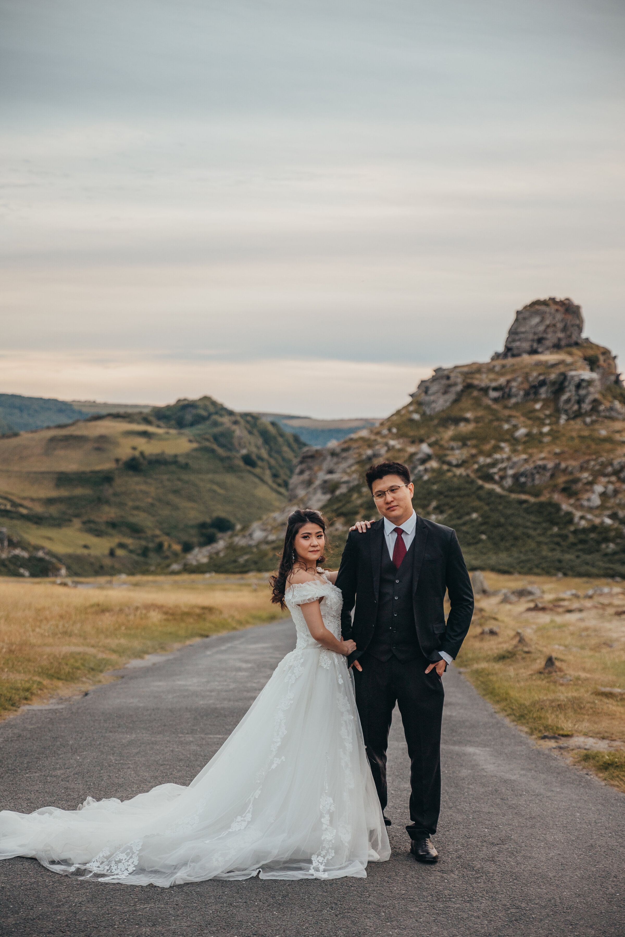 couple from Singapore pose for wedding photos