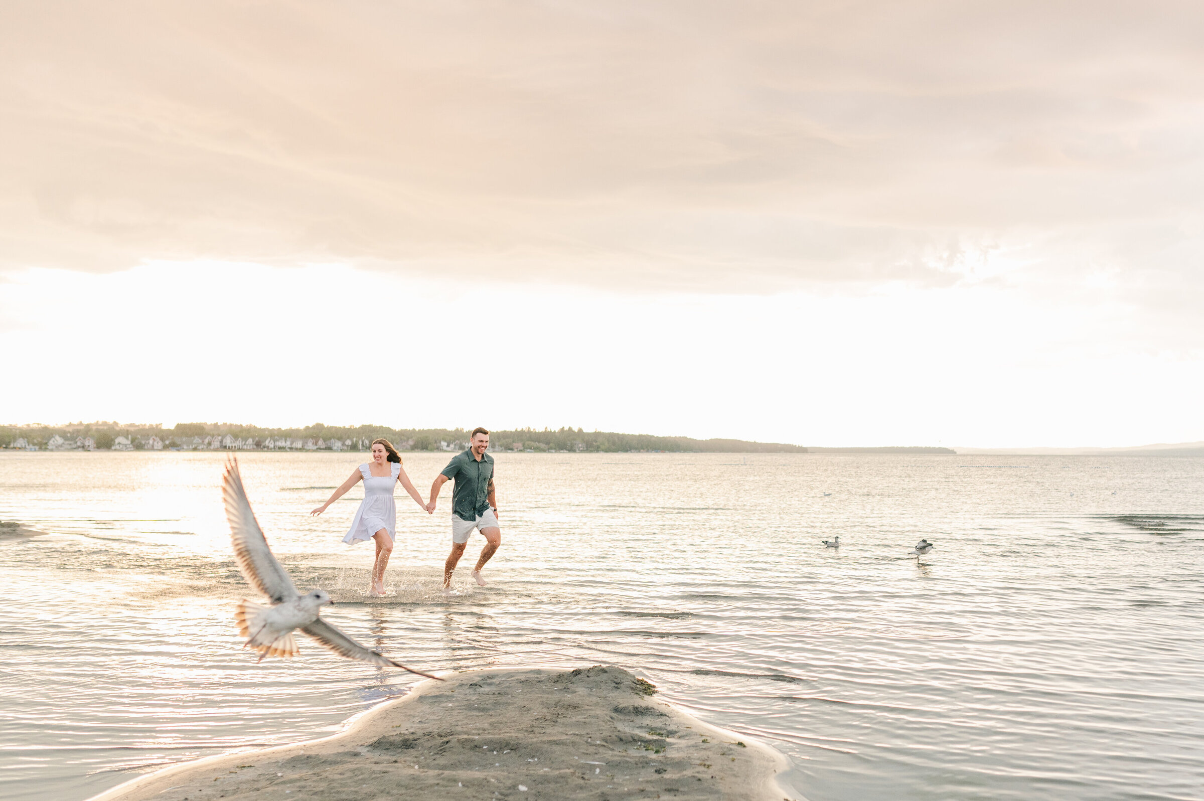 Sylvan Lake Sunset Beach Engagement Photos